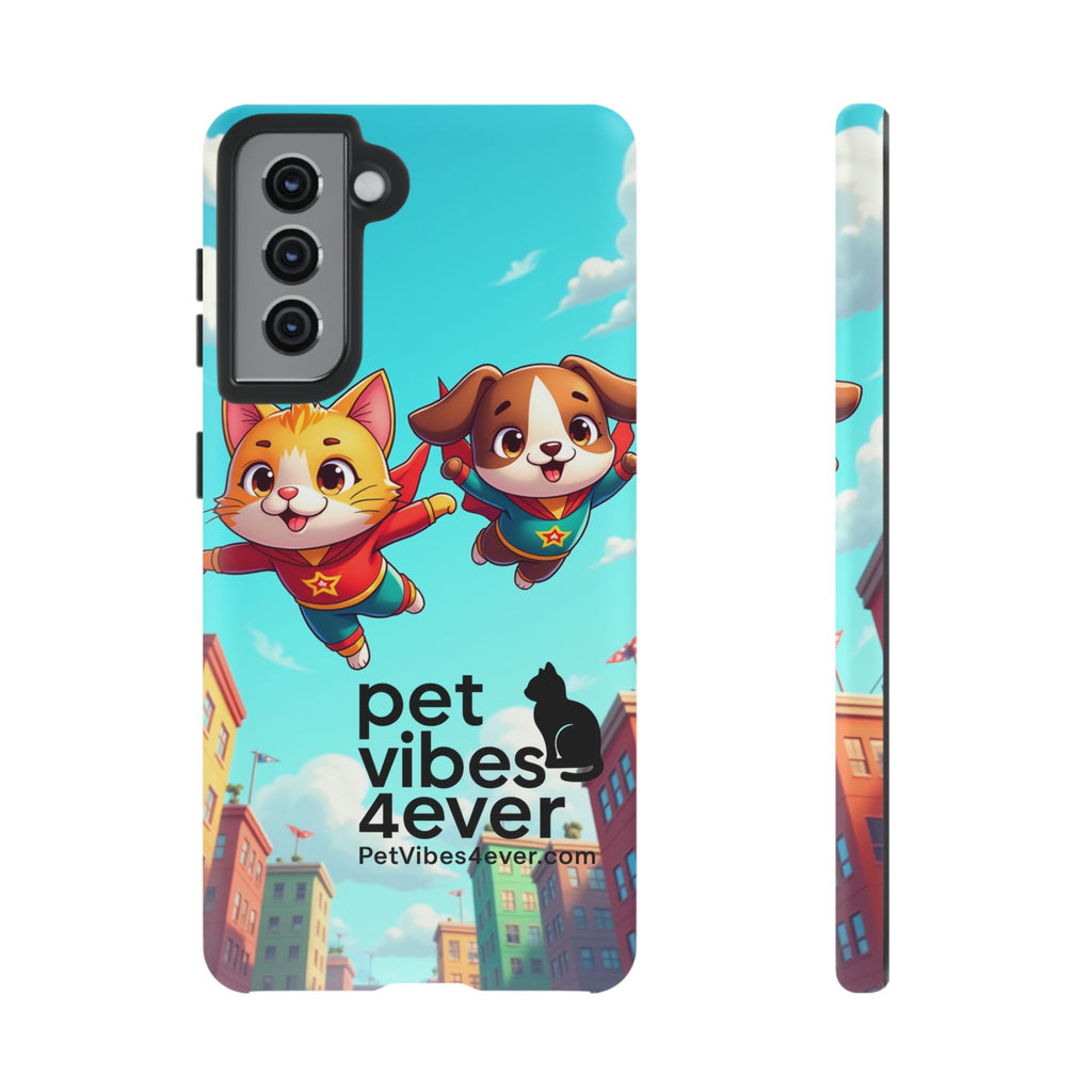 Pet Vibes Forever Tough Phone Cases, Cute Dog and Cat Design, Pet Lover Gift, Fun Phone Accessory, Animal Theme Decor