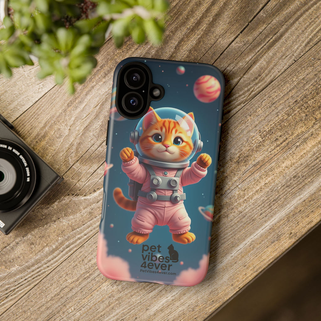 Cute Cat Phone Case, Cat Lovers Gift, Astrological Accessories, Fun Tech Gear, Space Theme Phone Cover