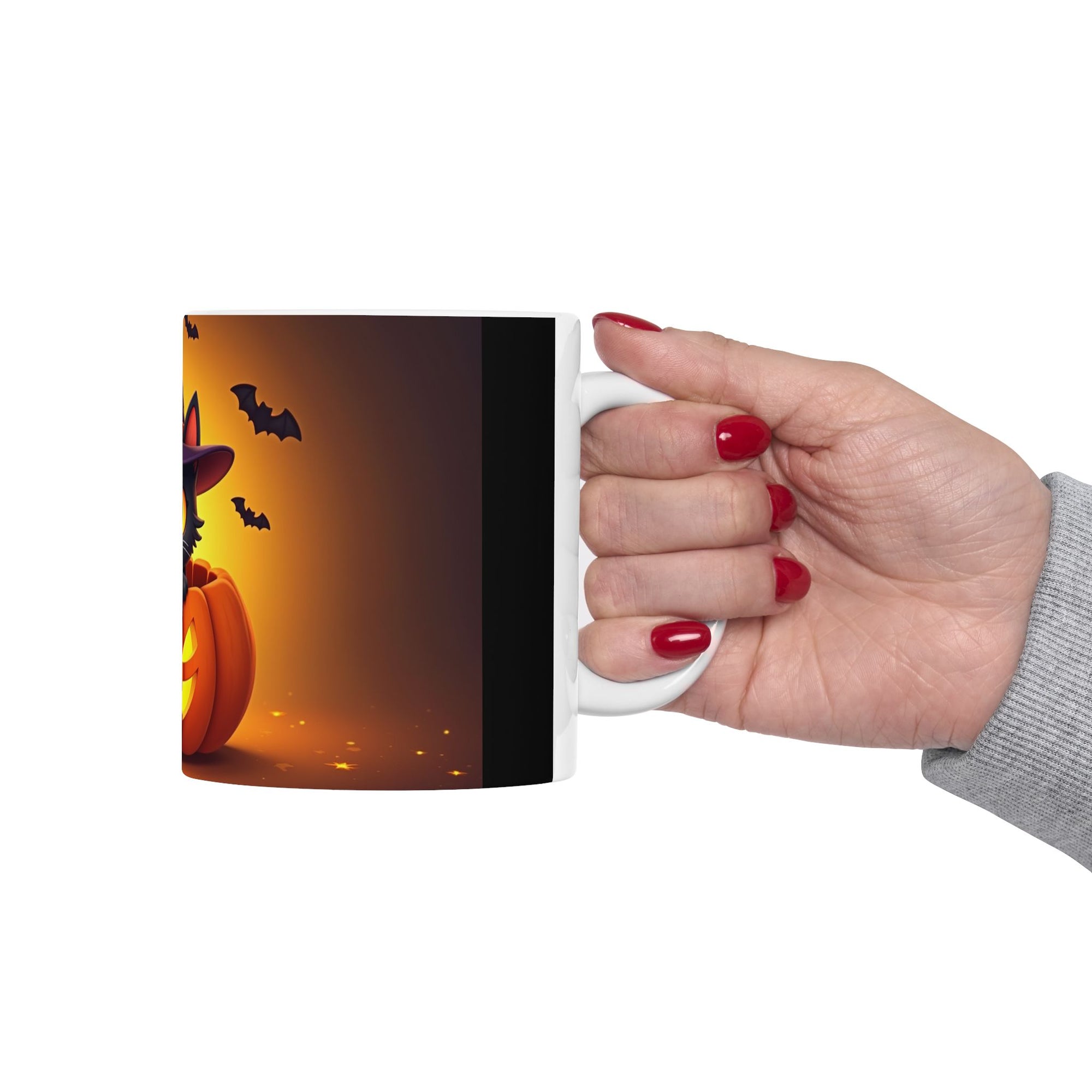 Halloween Cat Pumpkin Mug - Perfect for Coffee Lovers, Holiday Gifts, Spooky Decor, Cat Enthusiasts, or Fall Celebrations