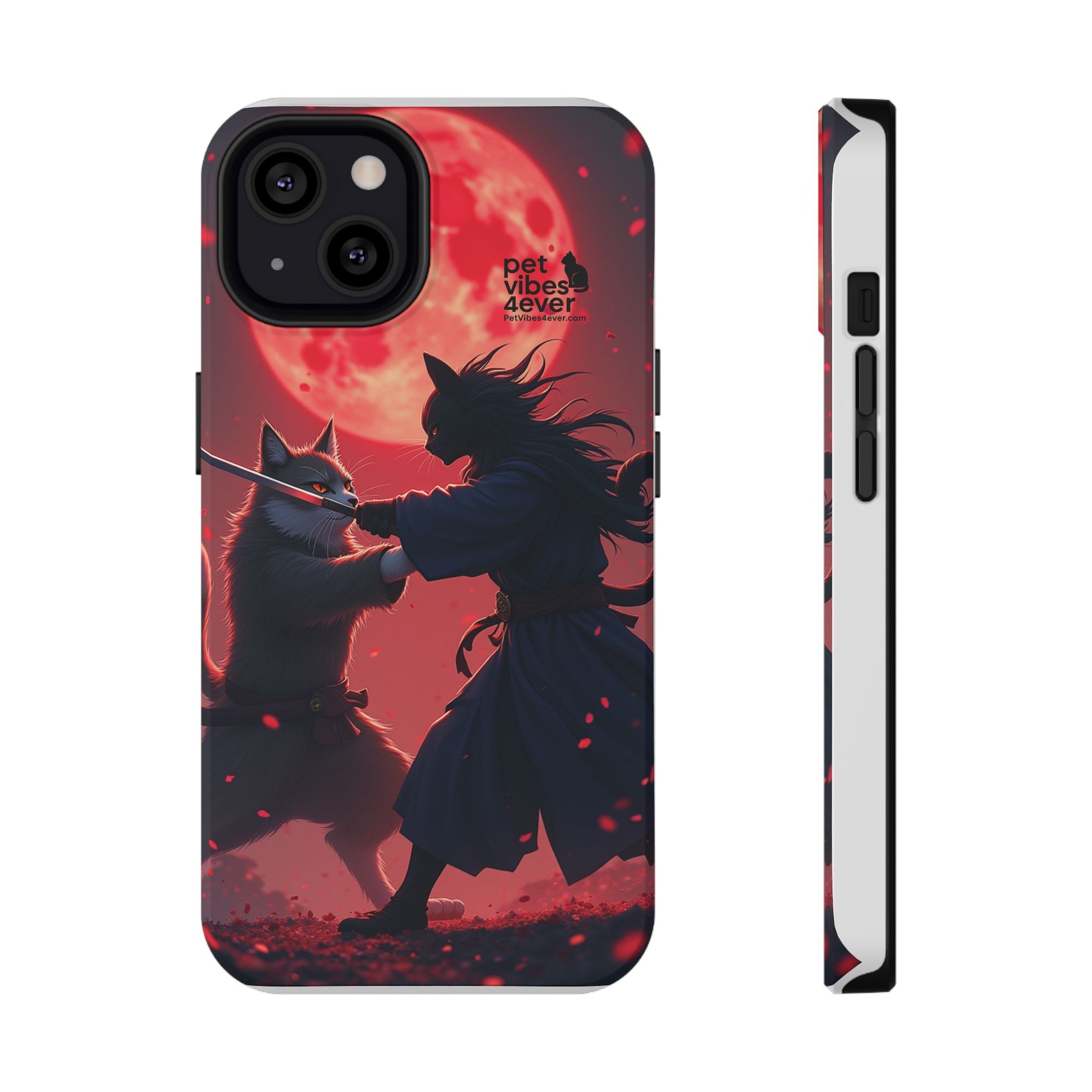 Samurai Cat Phone Case – Impact-Resistant, Pet Lovers, Cool Tech Accessories, Anime Aesthetic, Unique Gifts
