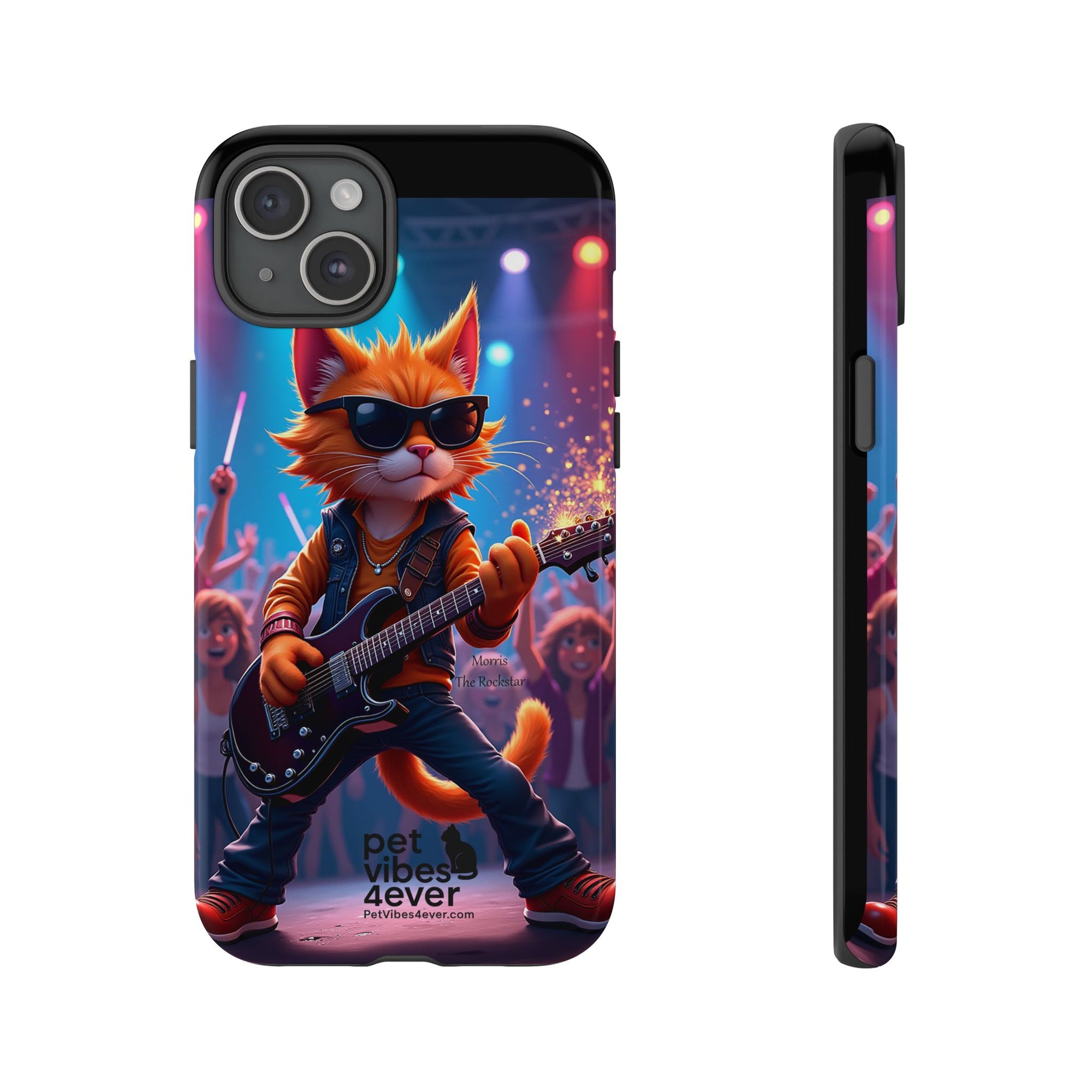 Rocking Cat Phone Case, Fun Cat Phone Cover, Cool Pet Vibes Gift, Music Lover Accessory, Unique Cat Phone Case