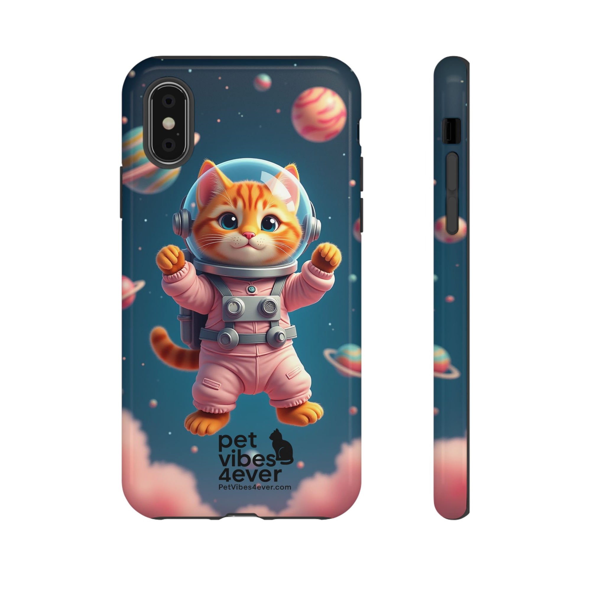 Cute Cat Phone Case, Cat Lovers Gift, Astrological Accessories, Fun Tech Gear, Space Theme Phone Cover