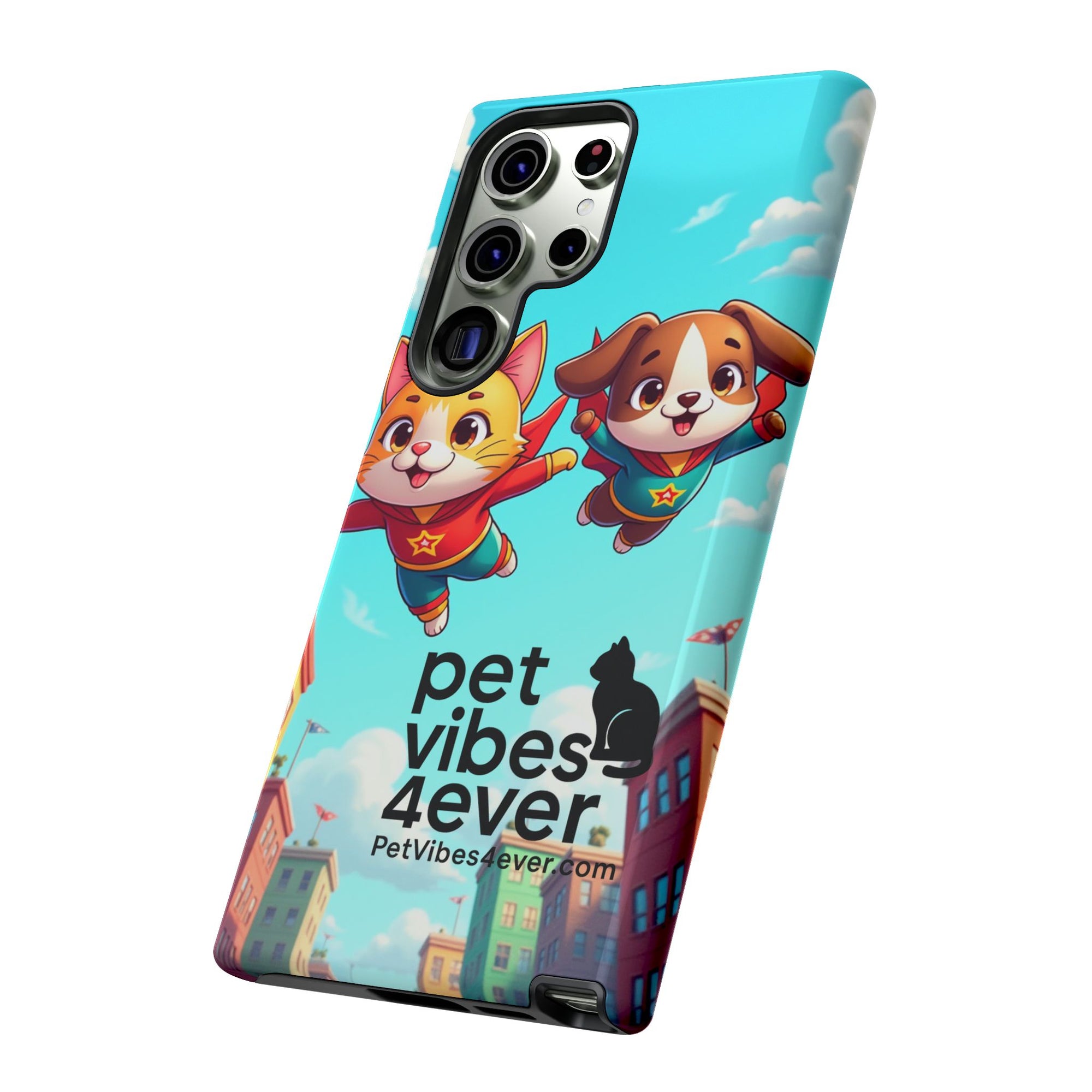 Pet Vibes Forever Tough Phone Cases, Cute Dog and Cat Design, Pet Lover Gift, Fun Phone Accessory, Animal Theme Decor