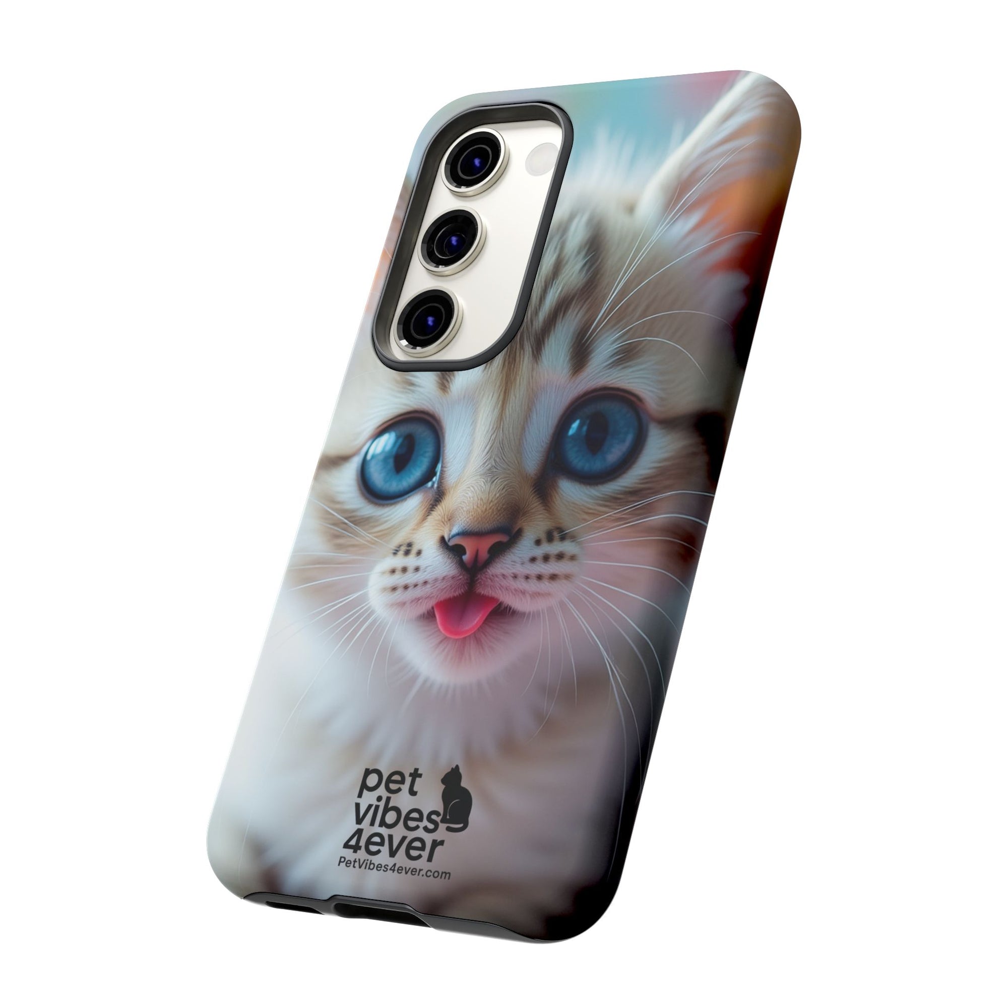 Cute Cat Phone Case with Pet Vibes, Perfect Gift for Cat Lovers, Fun Tech Accessories for Birthdays, Animal Lovers, Kawaii Style