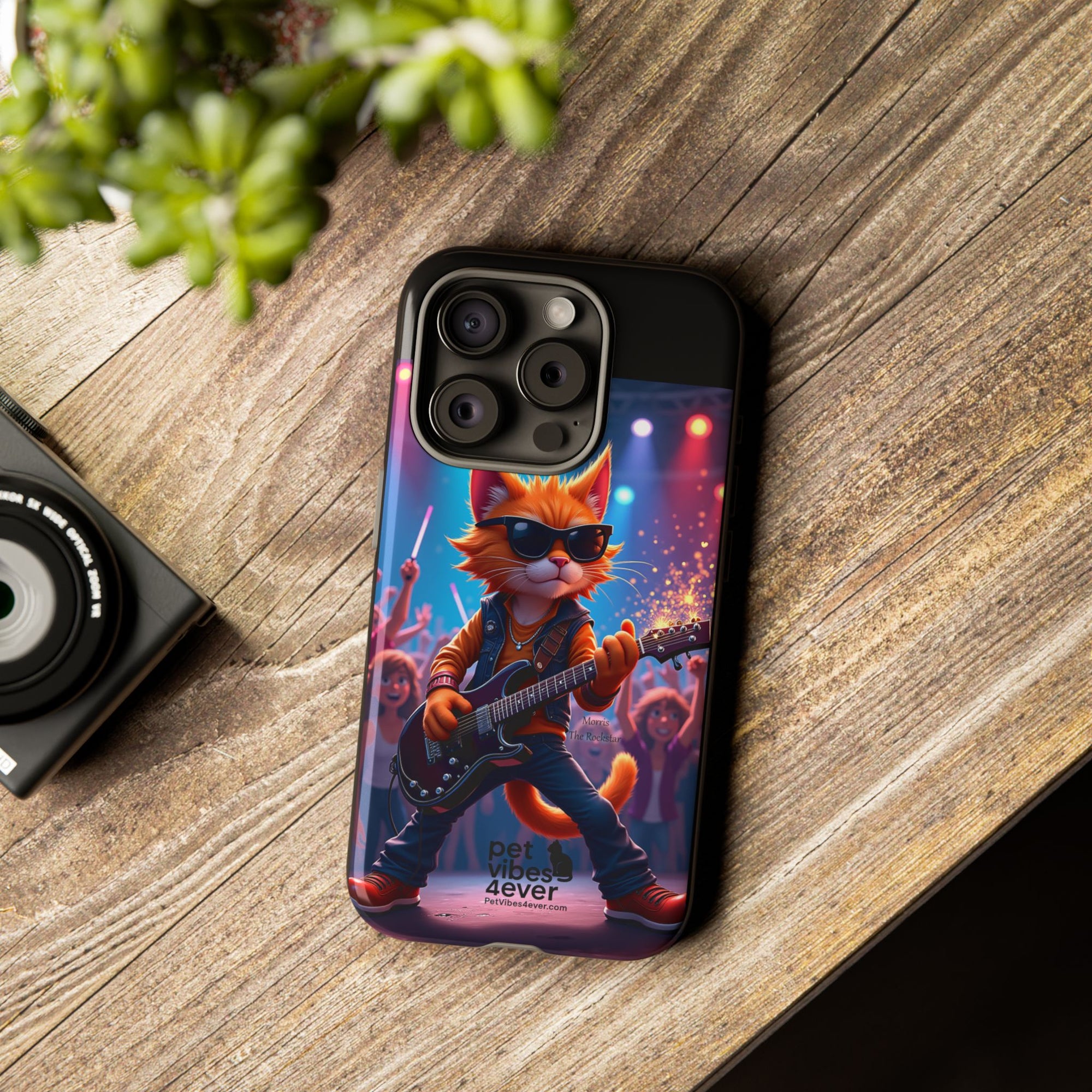 Rocking Cat Phone Case, Fun Cat Phone Cover, Cool Pet Vibes Gift, Music Lover Accessory, Unique Cat Phone Case