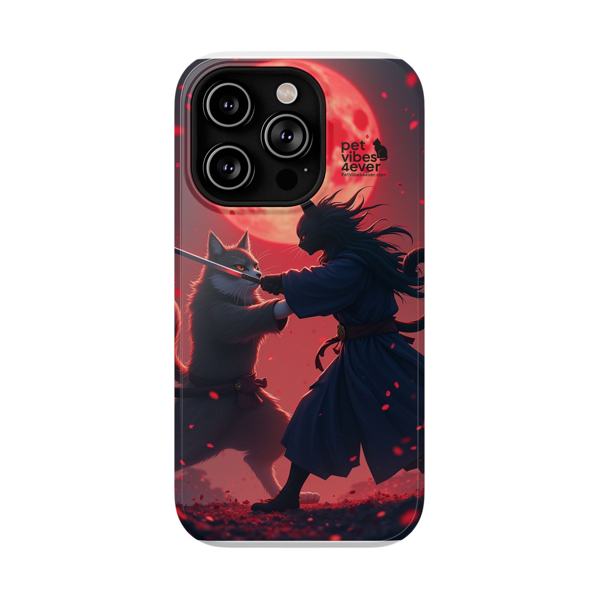 Samurai Cat Phone Case – Impact-Resistant, Pet Lovers, Cool Tech Accessories, Anime Aesthetic, Unique Gifts