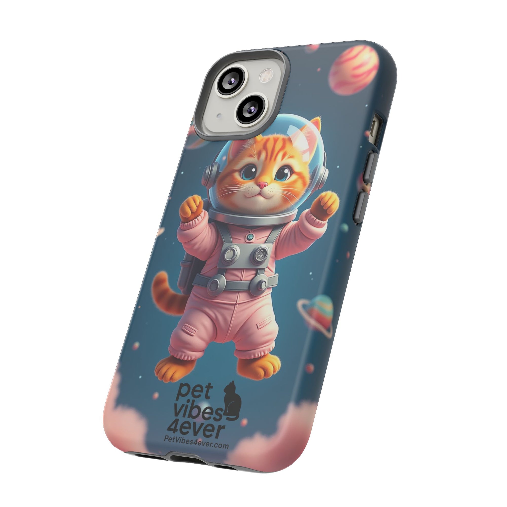 Cute Cat Phone Case, Cat Lovers Gift, Astrological Accessories, Fun Tech Gear, Space Theme Phone Cover