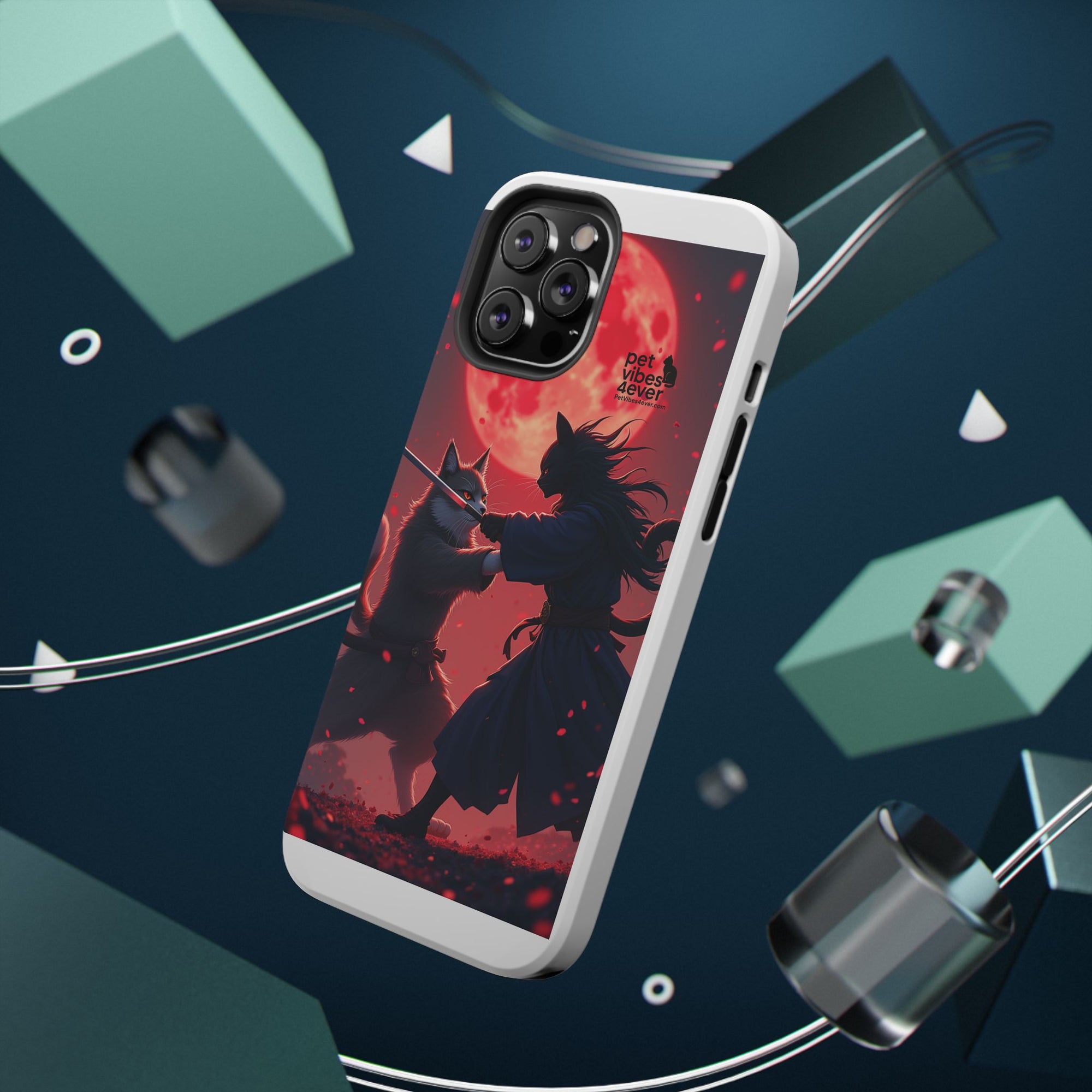 Samurai Cat Phone Case – Impact-Resistant, Pet Lovers, Cool Tech Accessories, Anime Aesthetic, Unique Gifts