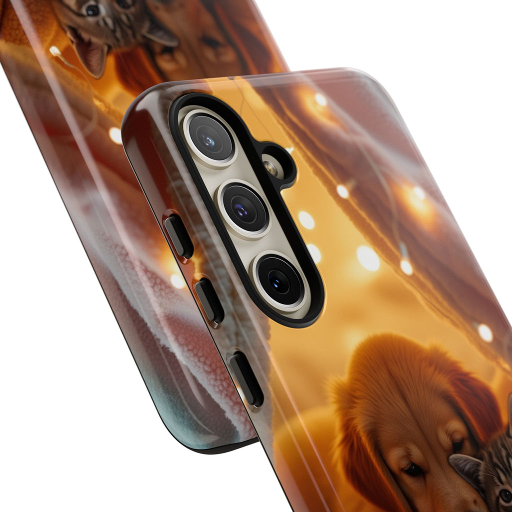 Pet Vibes Phone Case - Cute Dog & Cat Design, Animal Lover Gift, Customizable Pet Phone Cover, Collage Print Case for Kids