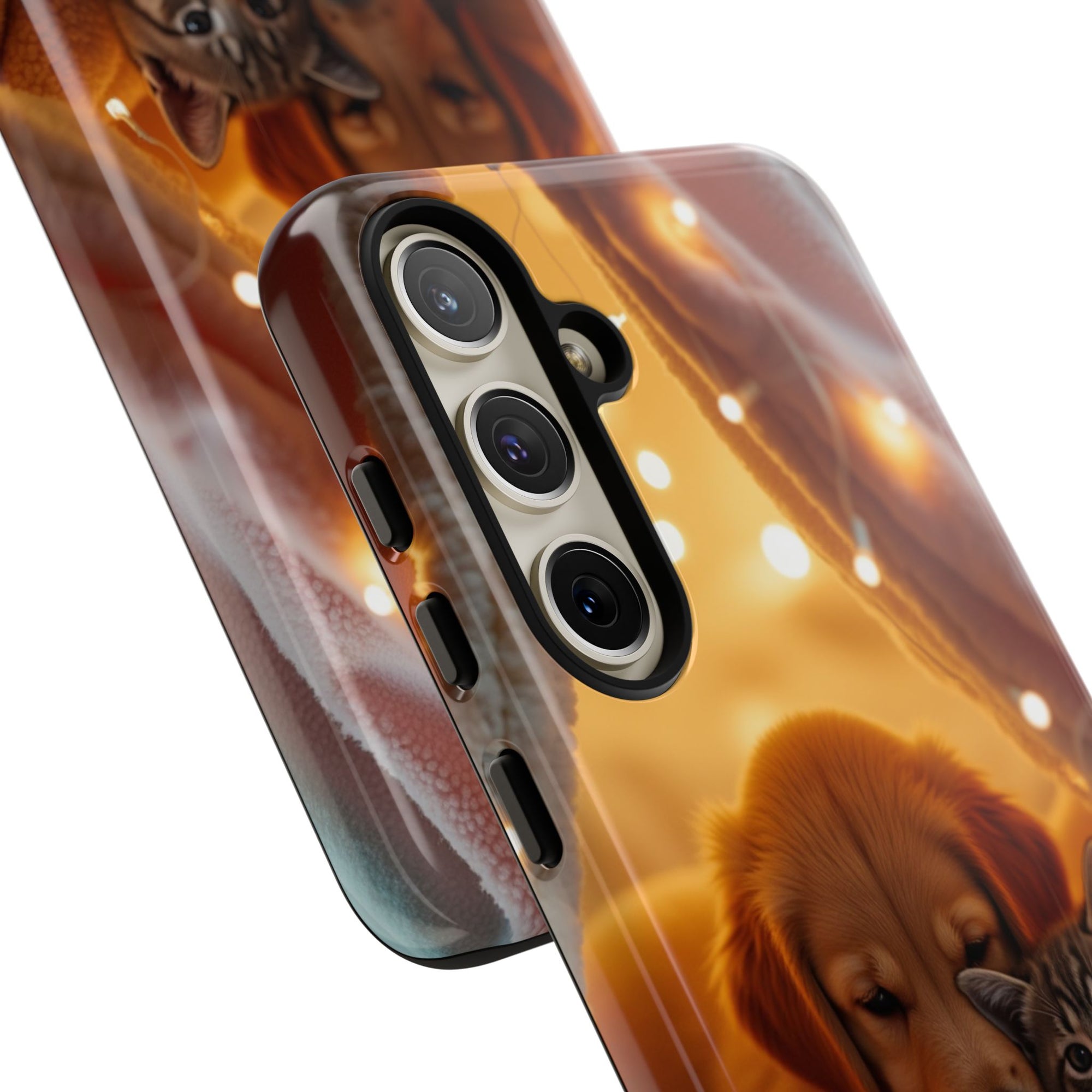 Pet Vibes Phone Case - Cute Dog & Cat Design, Animal Lover Gift, Customizable Pet Phone Cover, Collage Print Case for Kids