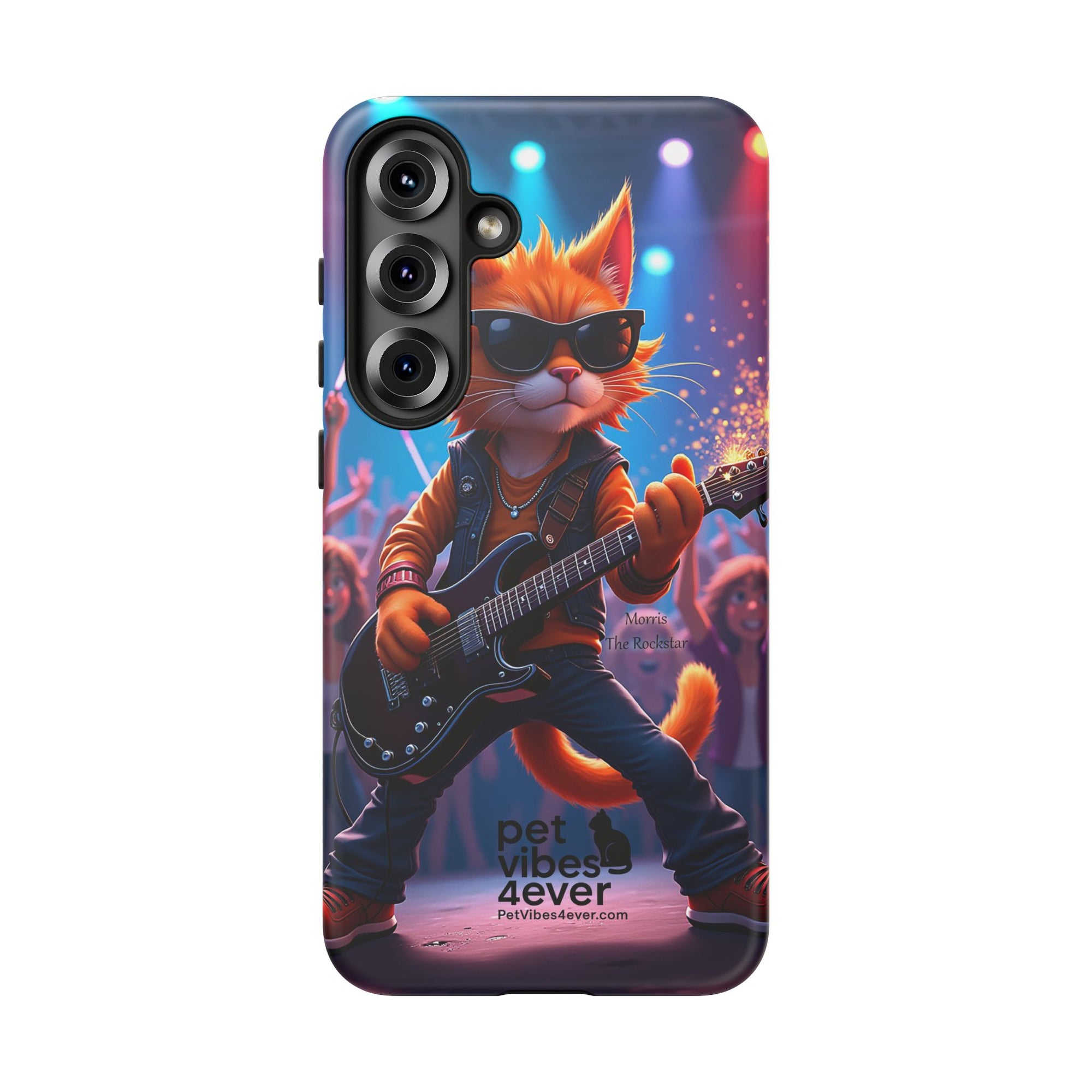 Guitar Cat Phone Case | Fun Pet Vibes | Unique Gift for Cat Lovers, Music Fans, Pet Owners, Birthday, Holidays, Personal Use