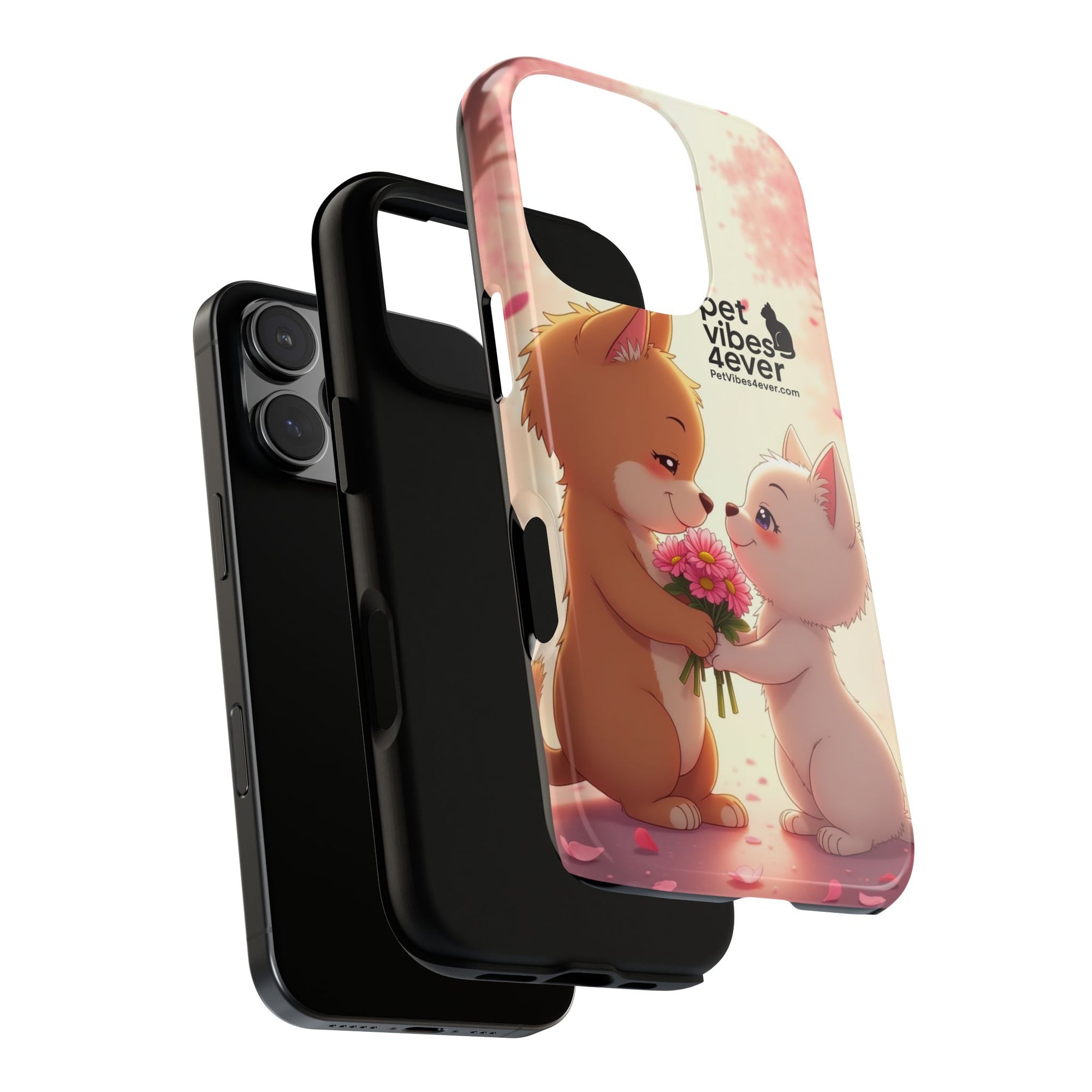 Cute Pet Phone Case, Animal Lovers Gift, Valentine’s Day Present, Custom Phone Cover, Happy Couple Design, Pet Vibes Forever