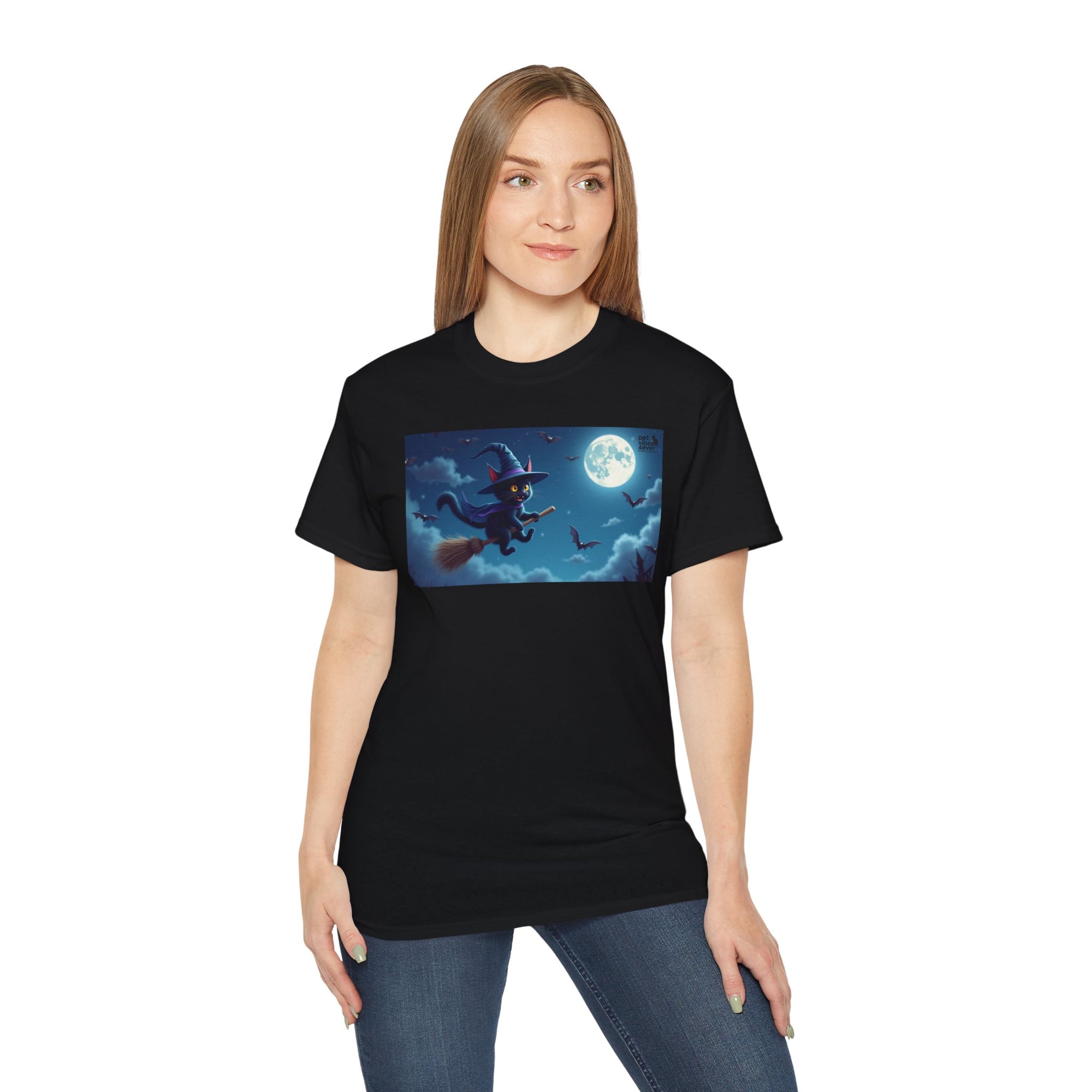 Moonlit Witch Unisex Tee | Spooky Vibes, Halloween Must-Have, Cozy Gift, Comfortable Everyday Wear, Magical Spirit Apparel