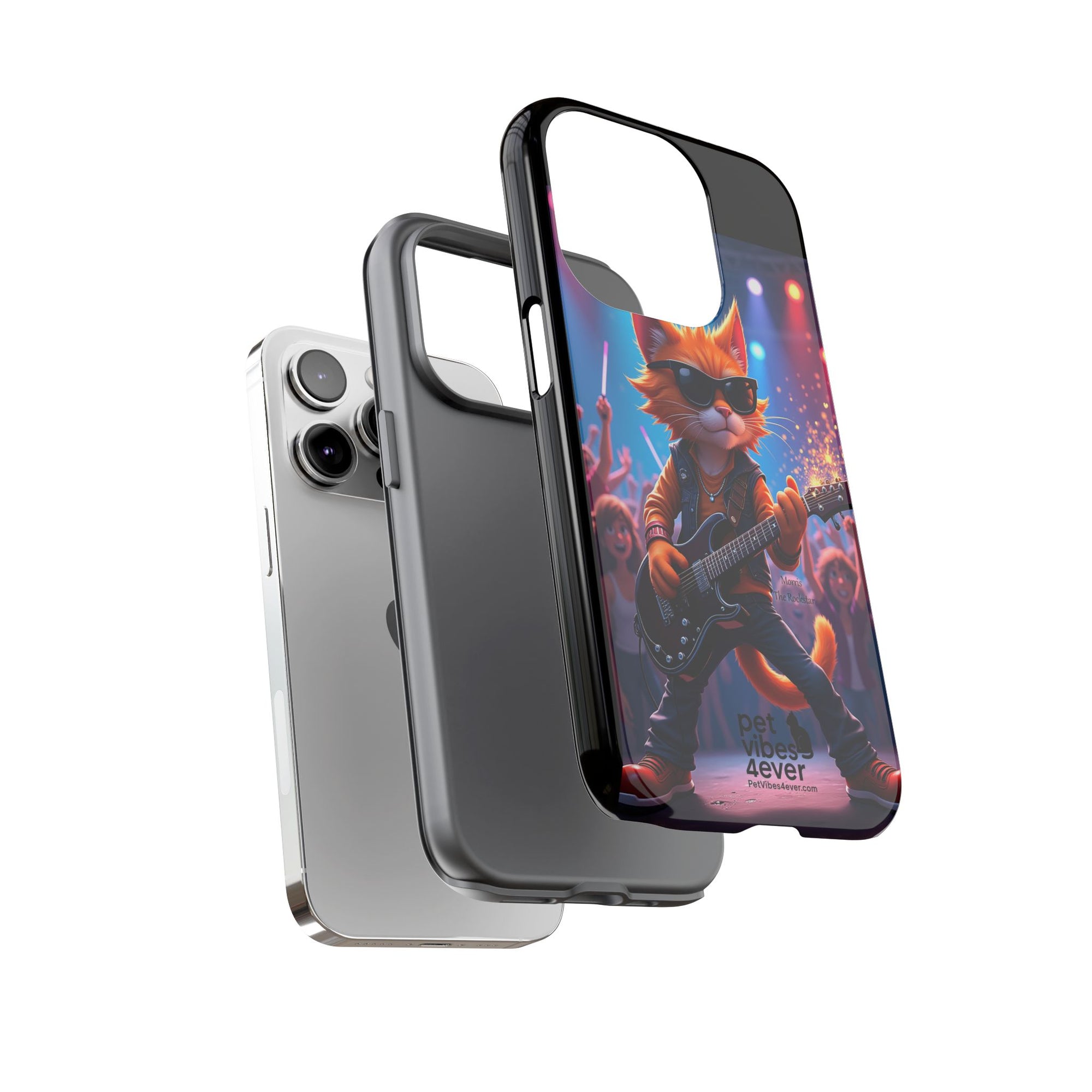 Rocking Cat Phone Case, Fun Cat Phone Cover, Cool Pet Vibes Gift, Music Lover Accessory, Unique Cat Phone Case