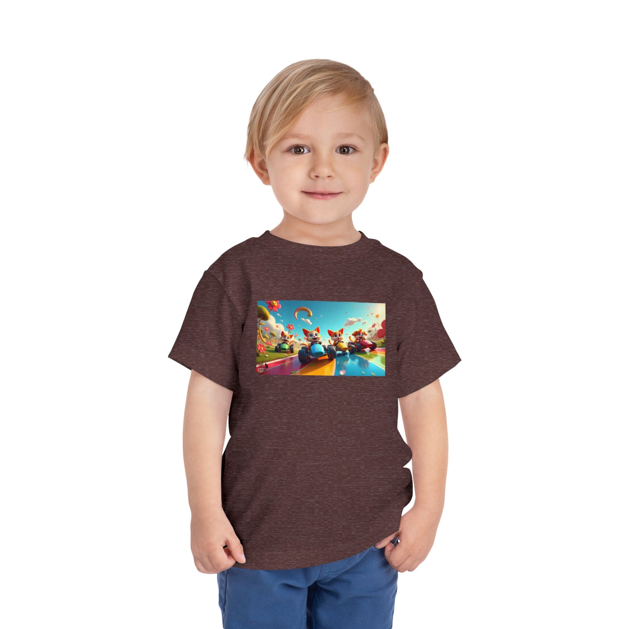 Colorful Toddler Short Sleeve Tee, Fun Kids T-Shirt, Summer Playwear, Birthday Gift, Rainbow Design Tee, Everyday Playwear