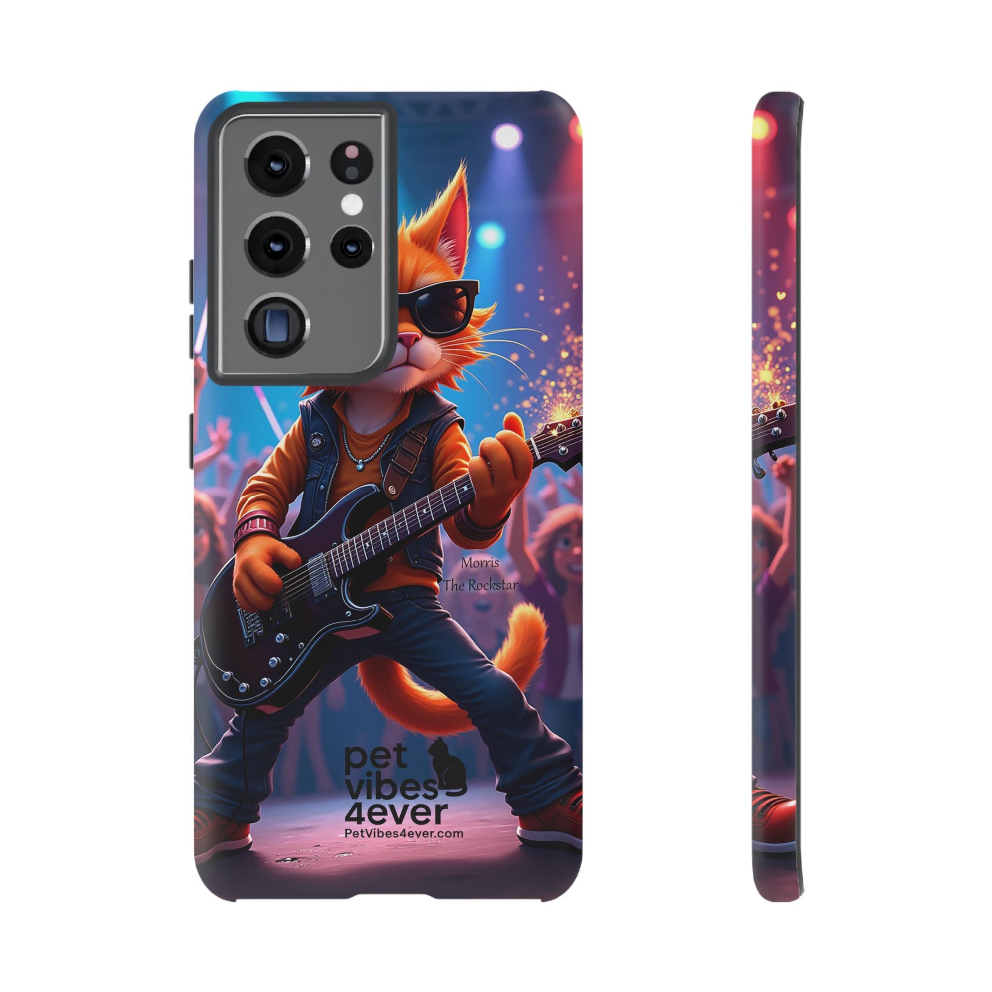 Guitar Cat Phone Case | Fun Pet Vibes | Unique Gift for Cat Lovers, Music Fans, Pet Owners, Birthday, Holidays, Personal Use