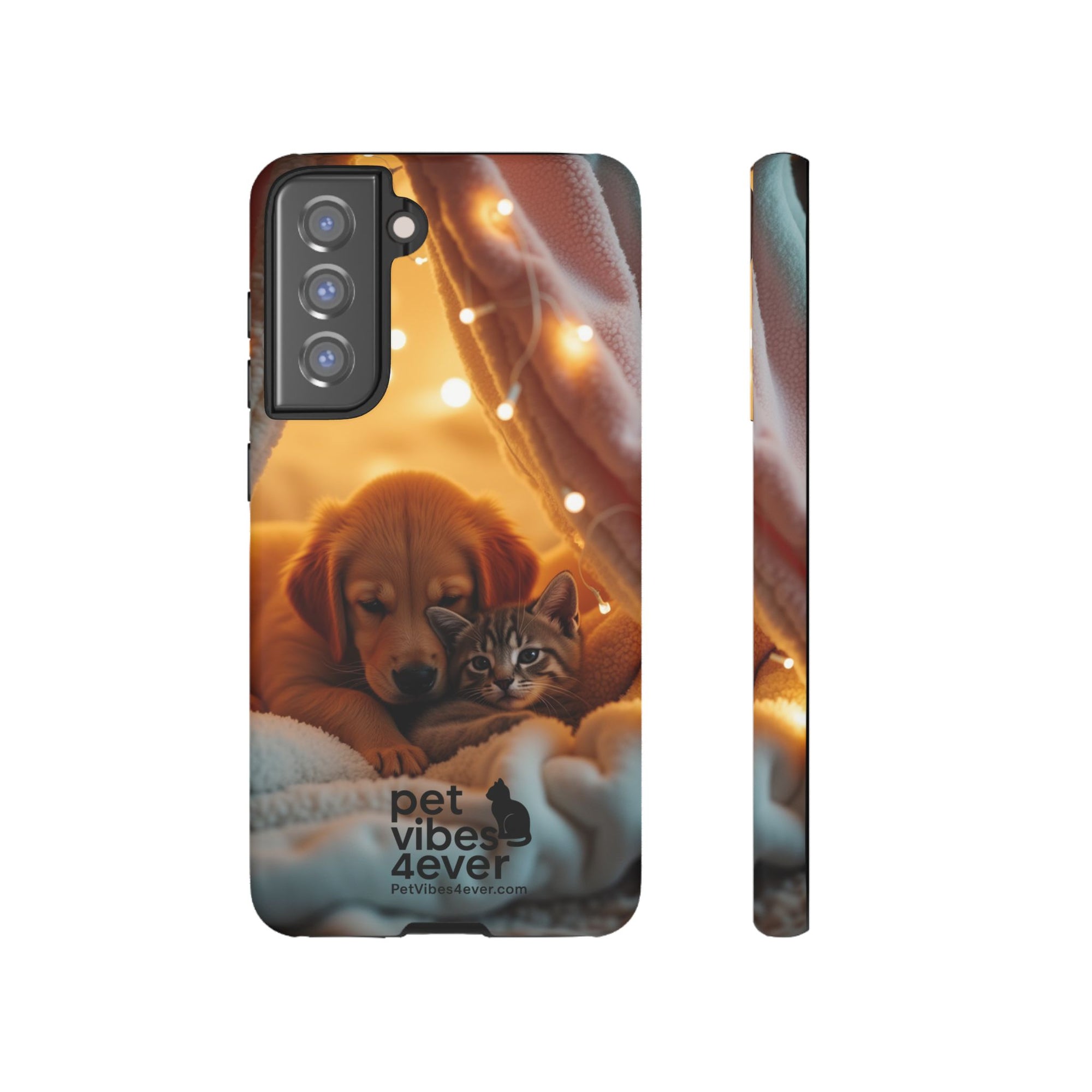 Pet Vibes Phone Case - Cute Dog & Cat Design, Animal Lover Gift, Customizable Pet Phone Cover, Collage Print Case for Kids