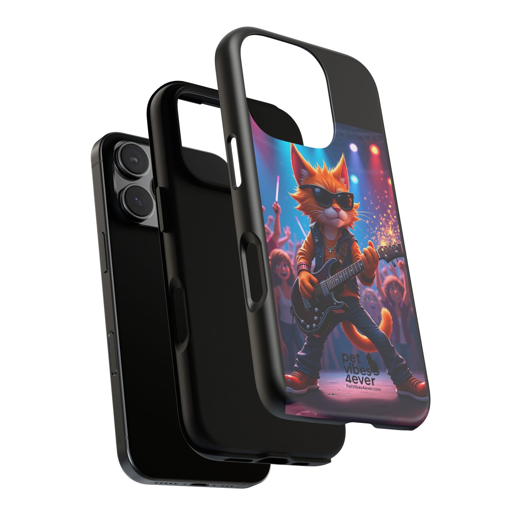 Rocking Cat Phone Case, Fun Cat Phone Cover, Cool Pet Vibes Gift, Music Lover Accessory, Unique Cat Phone Case