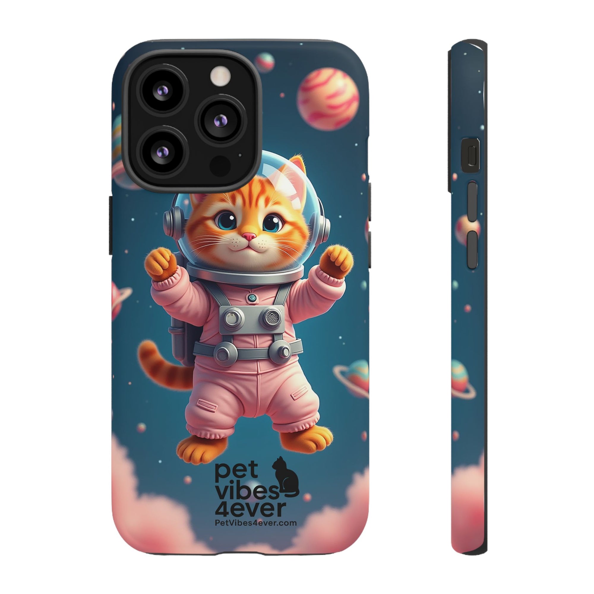 Cute Cat Phone Case, Cat Lovers Gift, Astrological Accessories, Fun Tech Gear, Space Theme Phone Cover