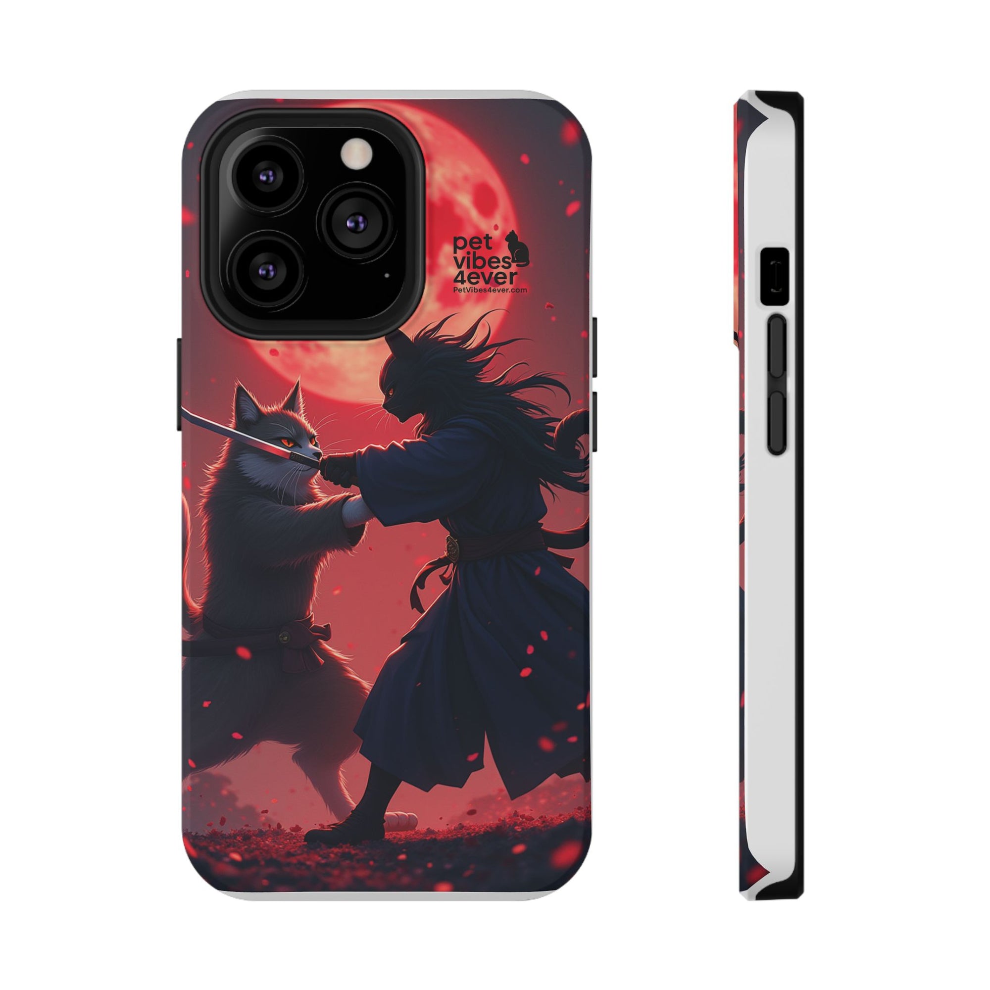 Samurai Cat Phone Case – Impact-Resistant, Pet Lovers, Cool Tech Accessories, Anime Aesthetic, Unique Gifts