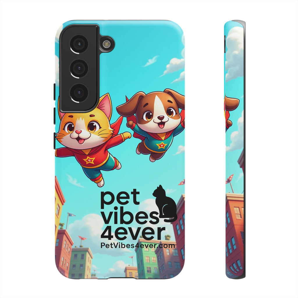 Pet Vibes Forever Tough Phone Cases, Cute Dog and Cat Design, Pet Lover Gift, Fun Phone Accessory, Animal Theme Decor
