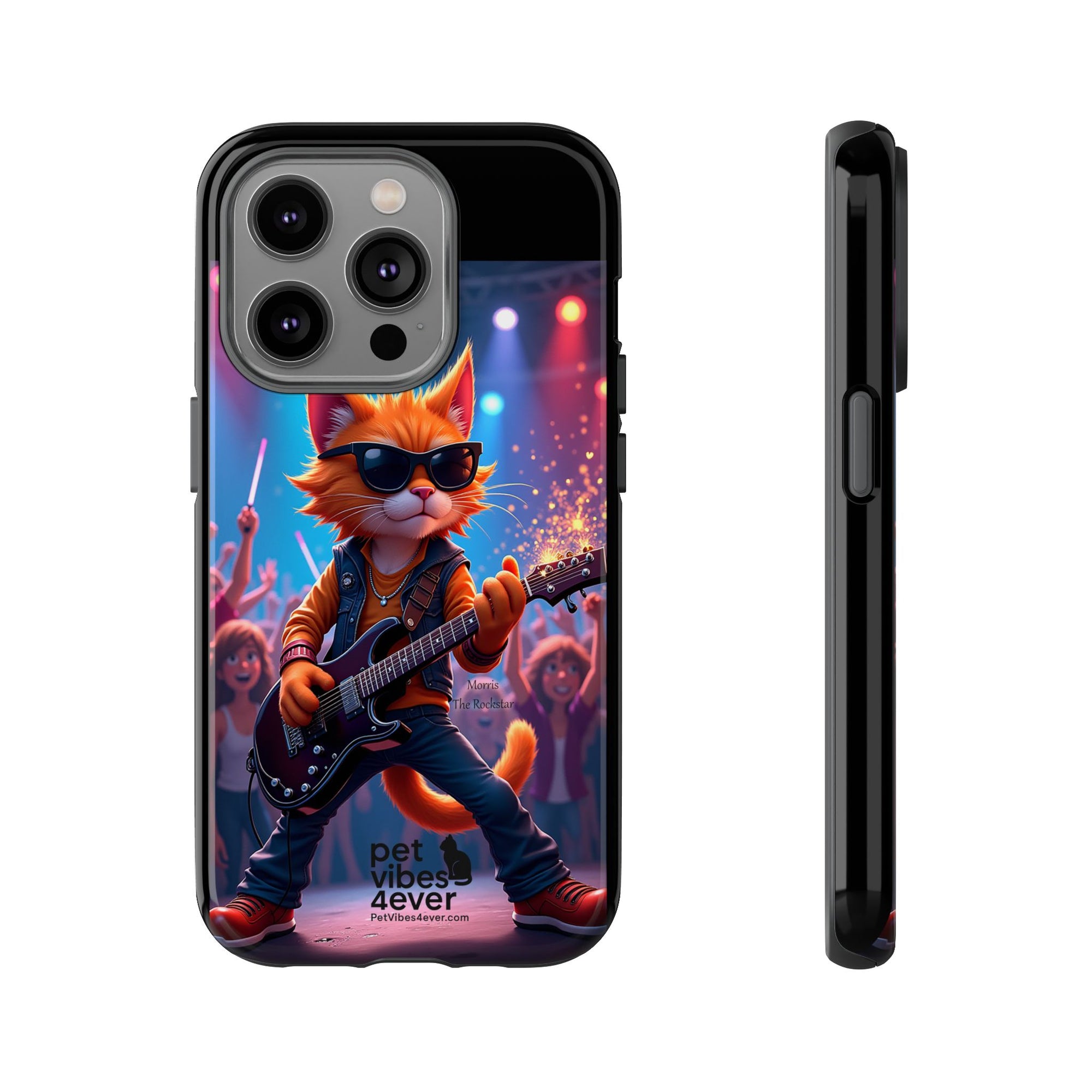 Rocking Cat Phone Case, Fun Cat Phone Cover, Cool Pet Vibes Gift, Music Lover Accessory, Unique Cat Phone Case