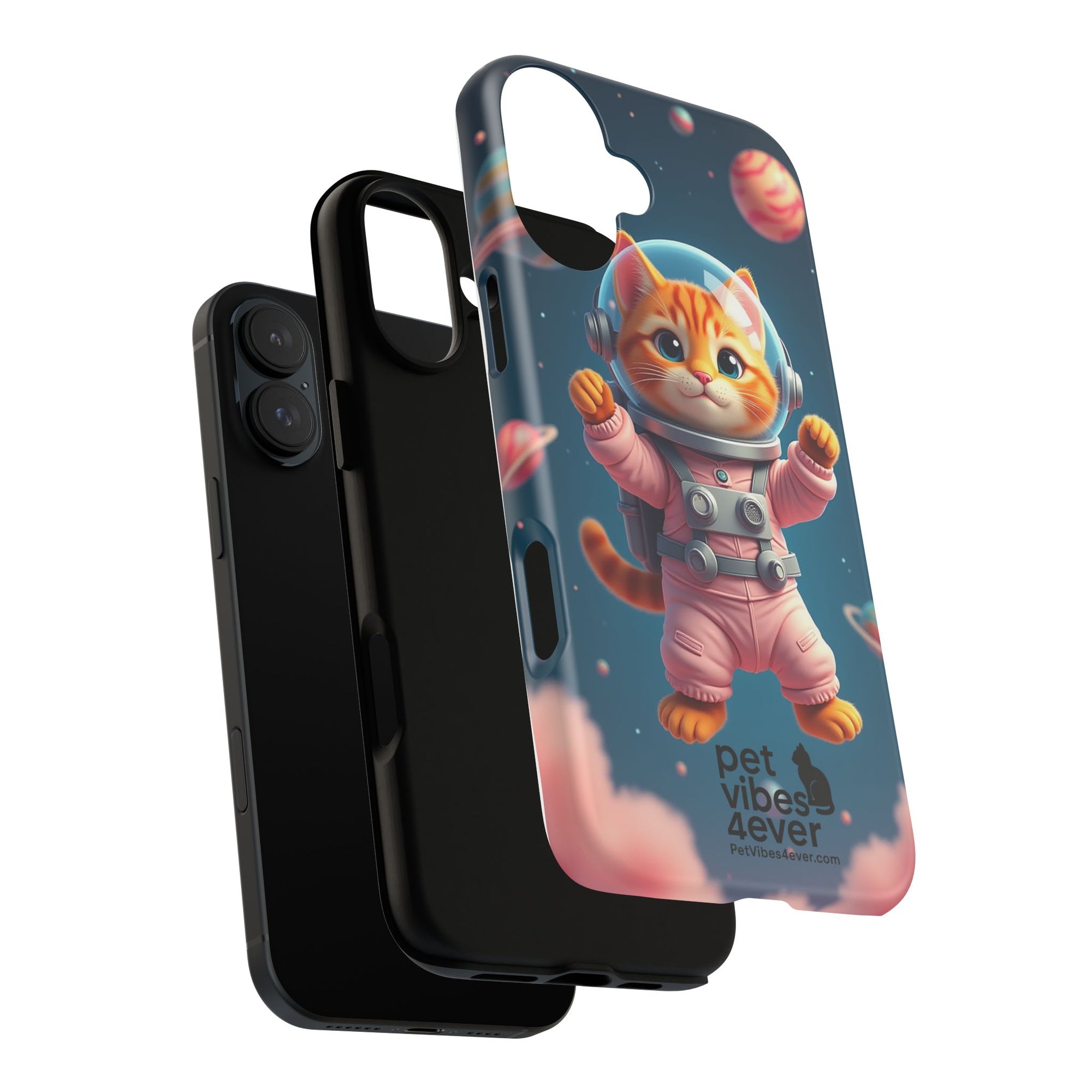 Cute Cat Phone Case, Cat Lovers Gift, Astrological Accessories, Fun Tech Gear, Space Theme Phone Cover