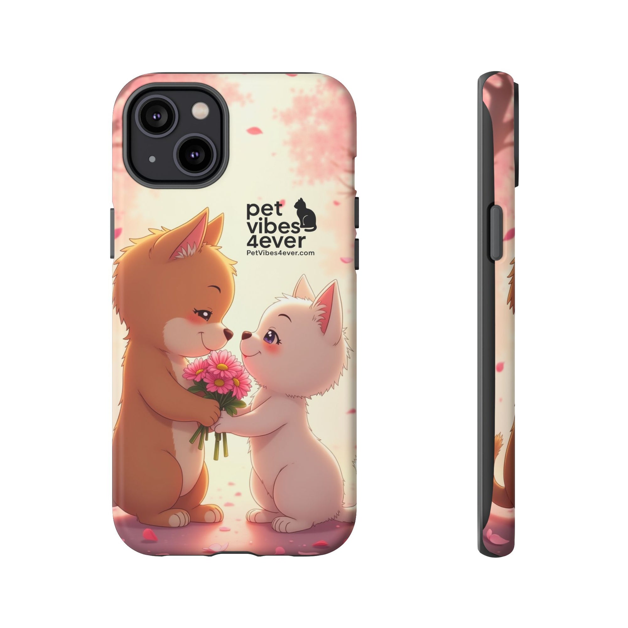Cute Pet Phone Case, Animal Lovers Gift, Valentine’s Day Present, Custom Phone Cover, Happy Couple Design, Pet Vibes Forever