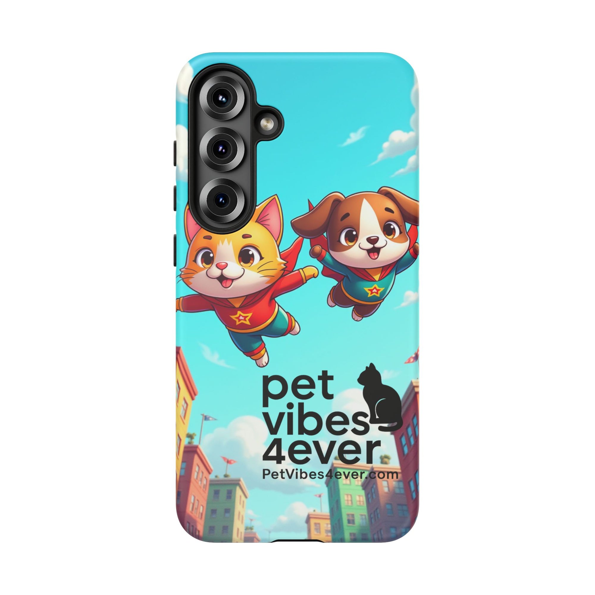 Pet Vibes Forever Tough Phone Cases, Cute Dog and Cat Design, Pet Lover Gift, Fun Phone Accessory, Animal Theme Decor