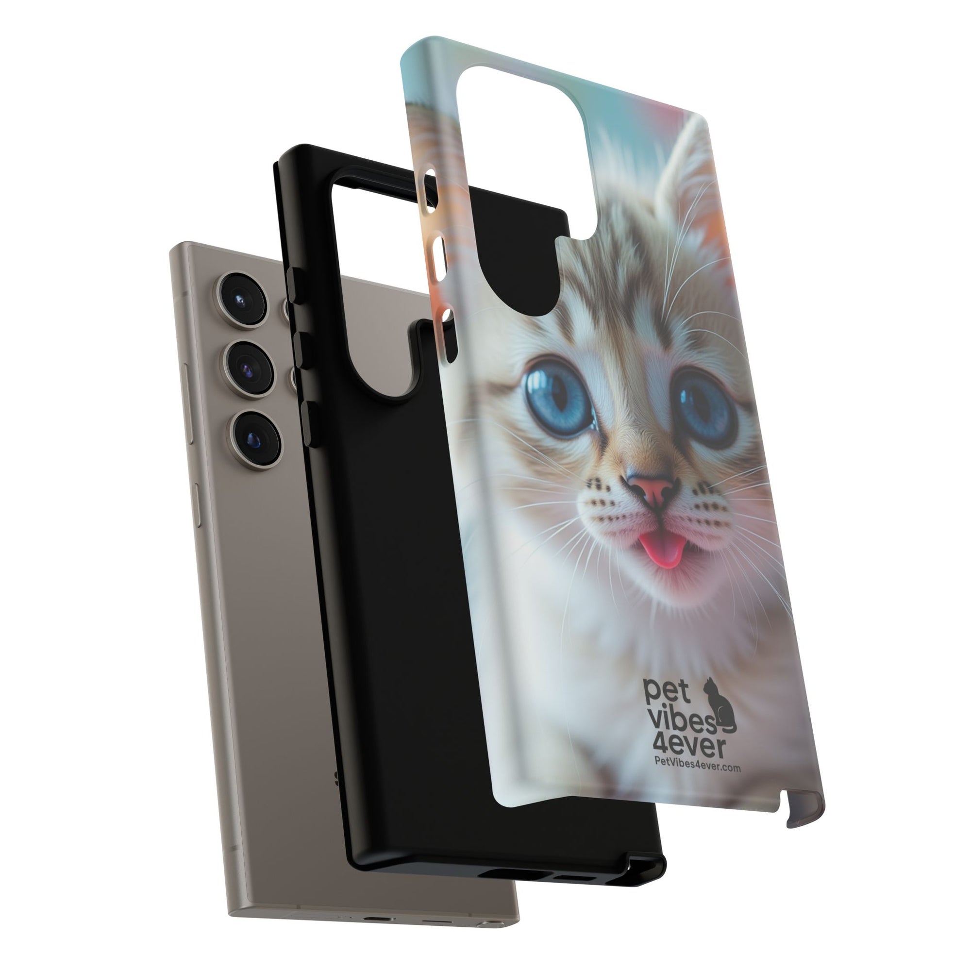 Cute Cat Phone Case with Pet Vibes, Perfect Gift for Cat Lovers, Fun Tech Accessories for Birthdays, Animal Lovers, Kawaii Style