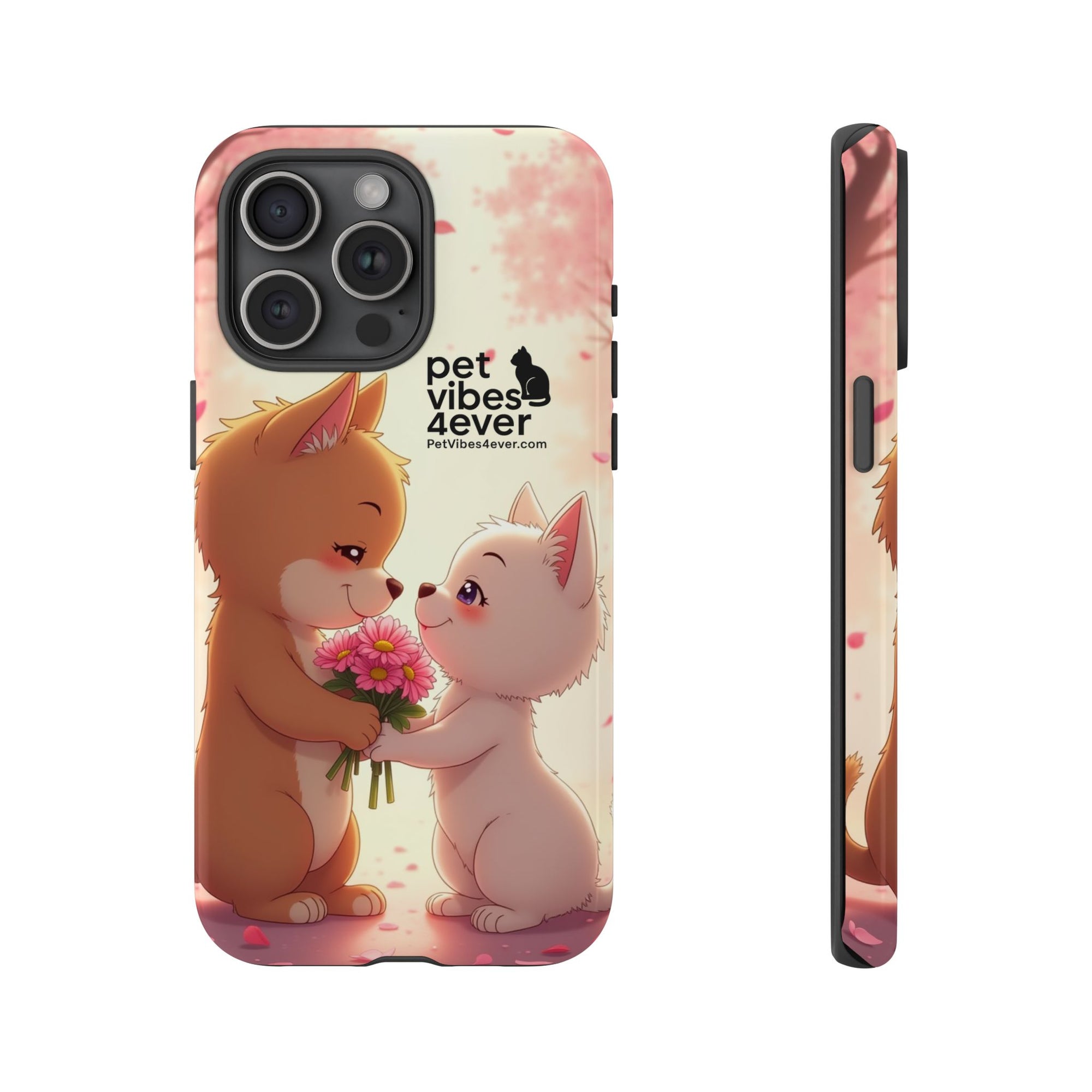 Cute Pet Phone Case, Animal Lovers Gift, Valentine’s Day Present, Custom Phone Cover, Happy Couple Design, Pet Vibes Forever