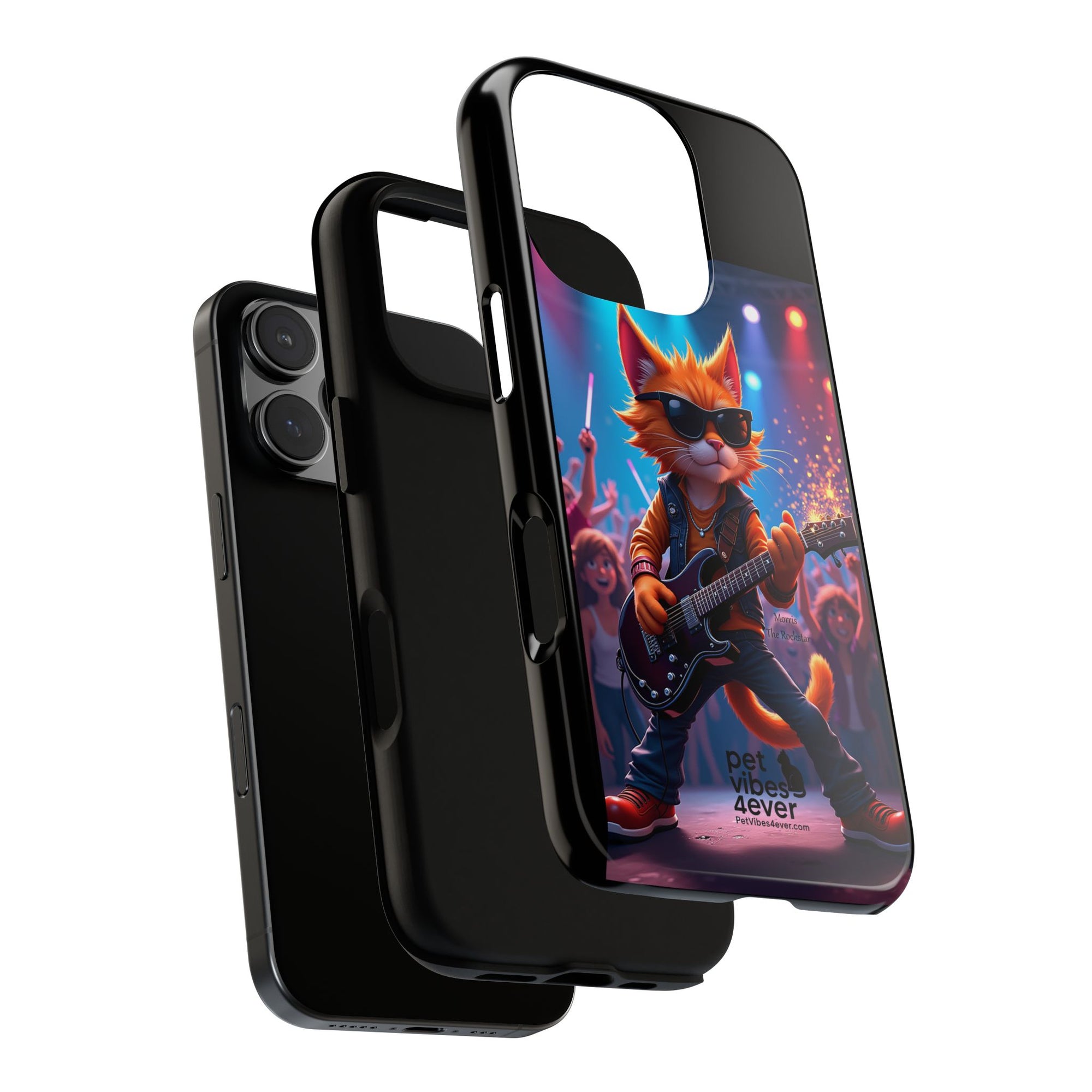 Rocking Cat Phone Case, Fun Cat Phone Cover, Cool Pet Vibes Gift, Music Lover Accessory, Unique Cat Phone Case