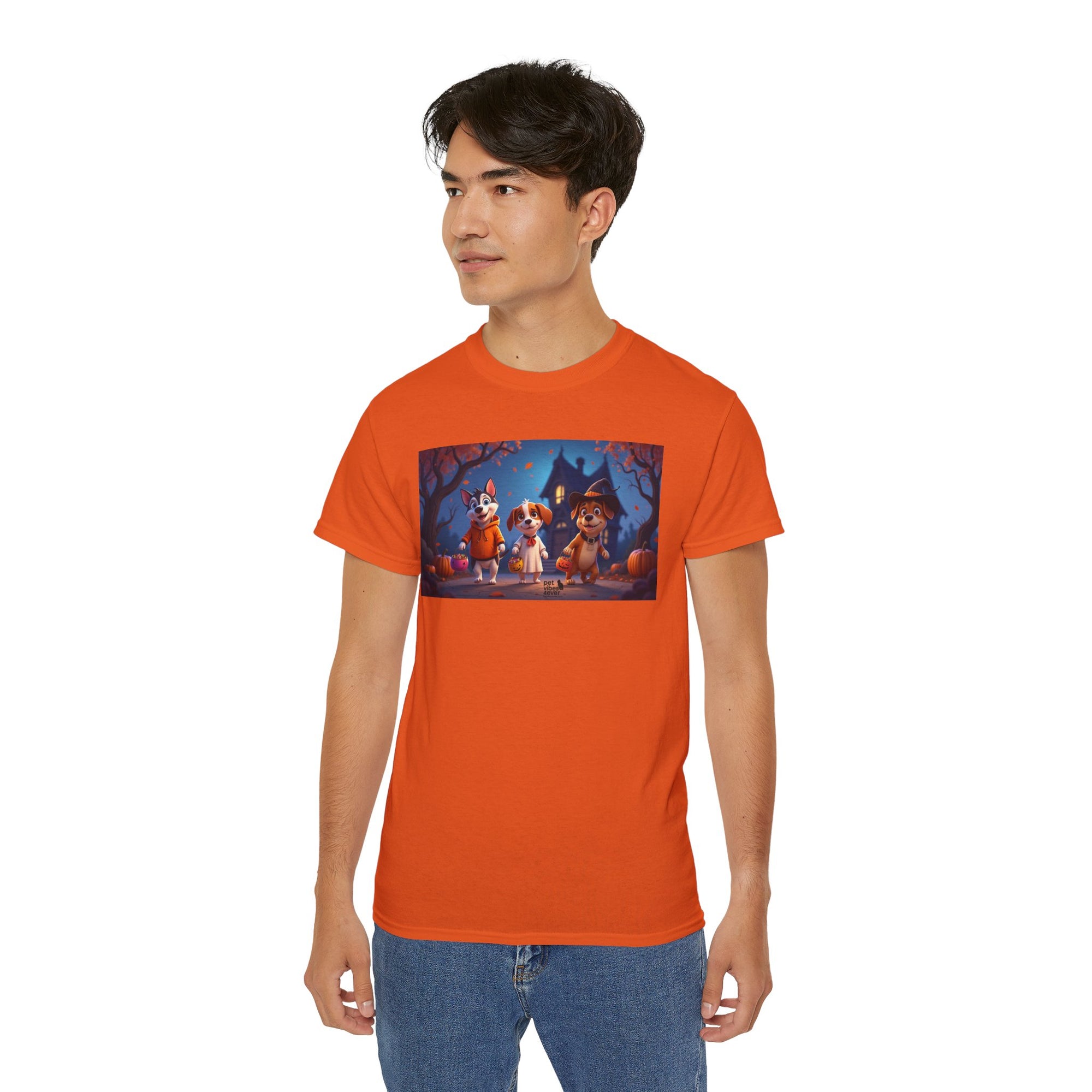 Whimsical Halloween Animal Tee, Unisex Cotton Shirt, Cute Graphic Tee, Fall Festival Apparel, Spooky Season Gift