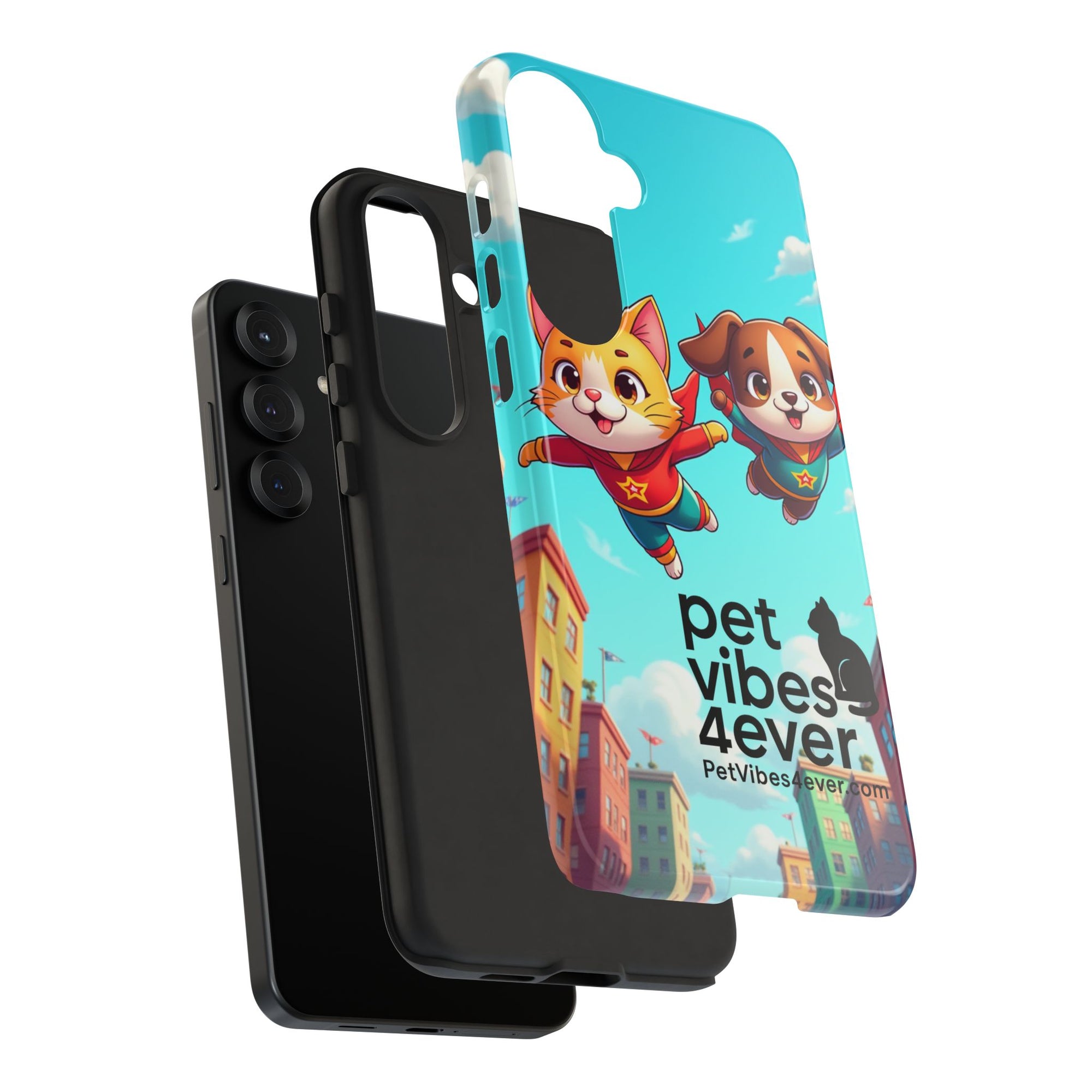 Pet Vibes Forever Tough Phone Cases, Cute Dog and Cat Design, Pet Lover Gift, Fun Phone Accessory, Animal Theme Decor