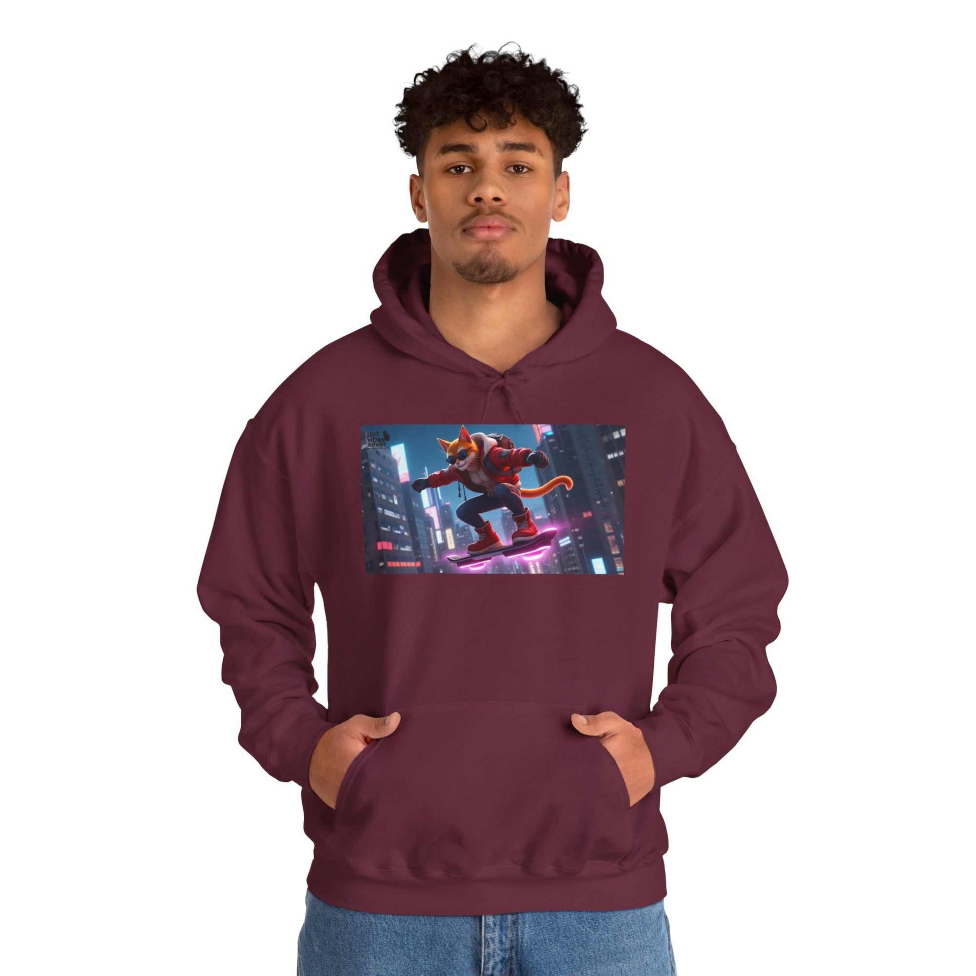 Urban Jungle Unisex Hoodie - Retro Neon Design, Streetwear Sweatshirt, Perfect for Teens, Gift for Video Game Lovers, Cozy Layering