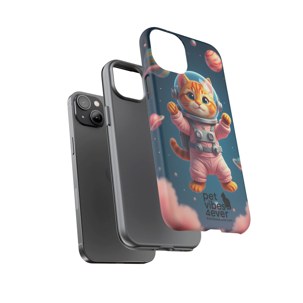 Cute Cat Phone Case, Cat Lovers Gift, Astrological Accessories, Fun Tech Gear, Space Theme Phone Cover