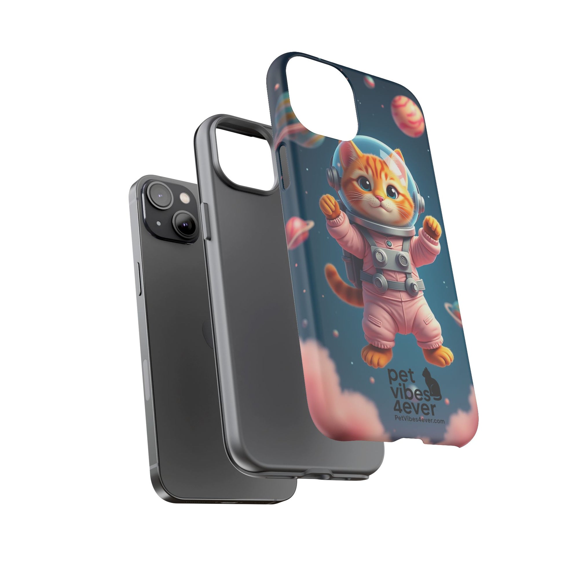 Cute Cat Phone Case, Cat Lovers Gift, Astrological Accessories, Fun Tech Gear, Space Theme Phone Cover