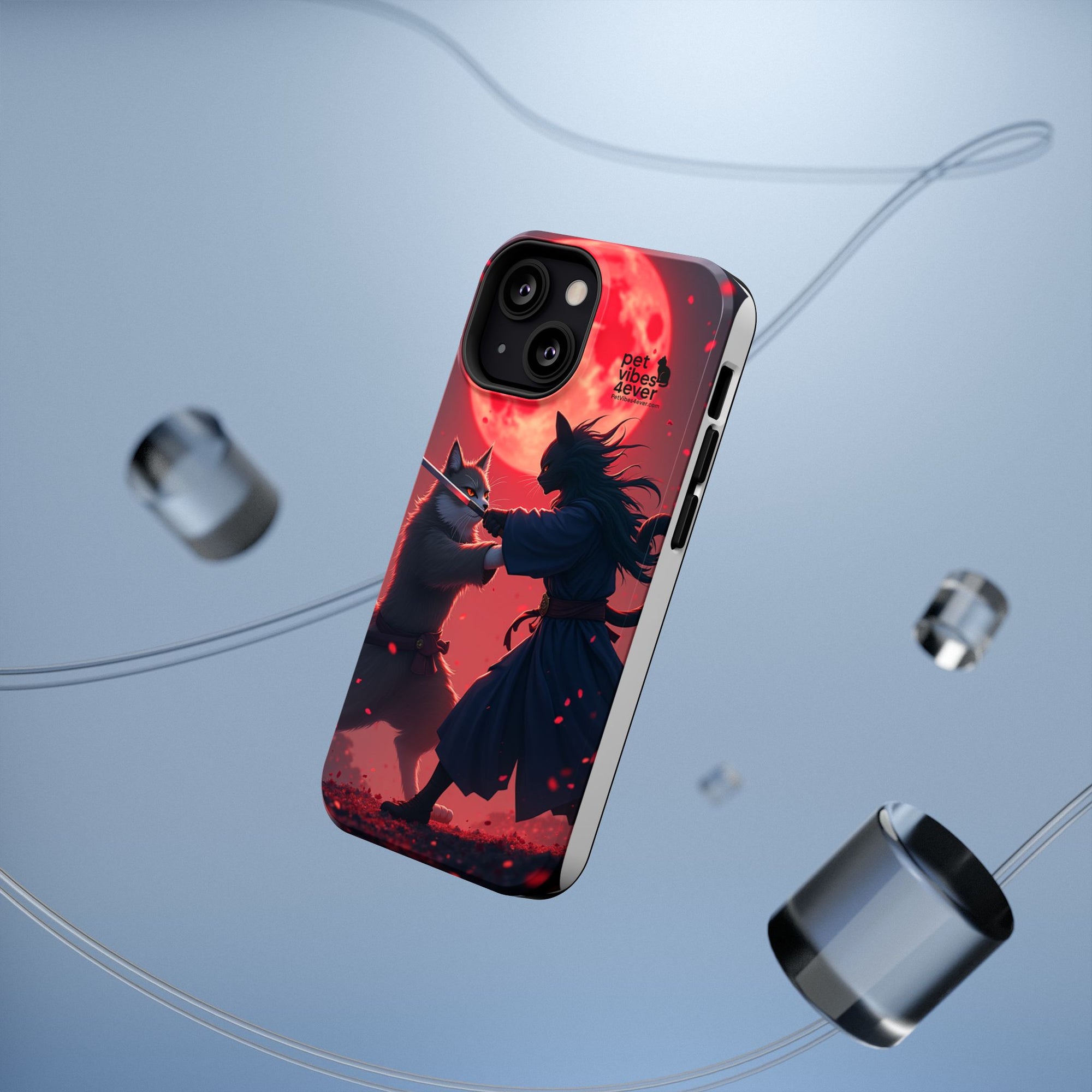 Samurai Cat Phone Case – Impact-Resistant, Pet Lovers, Cool Tech Accessories, Anime Aesthetic, Unique Gifts