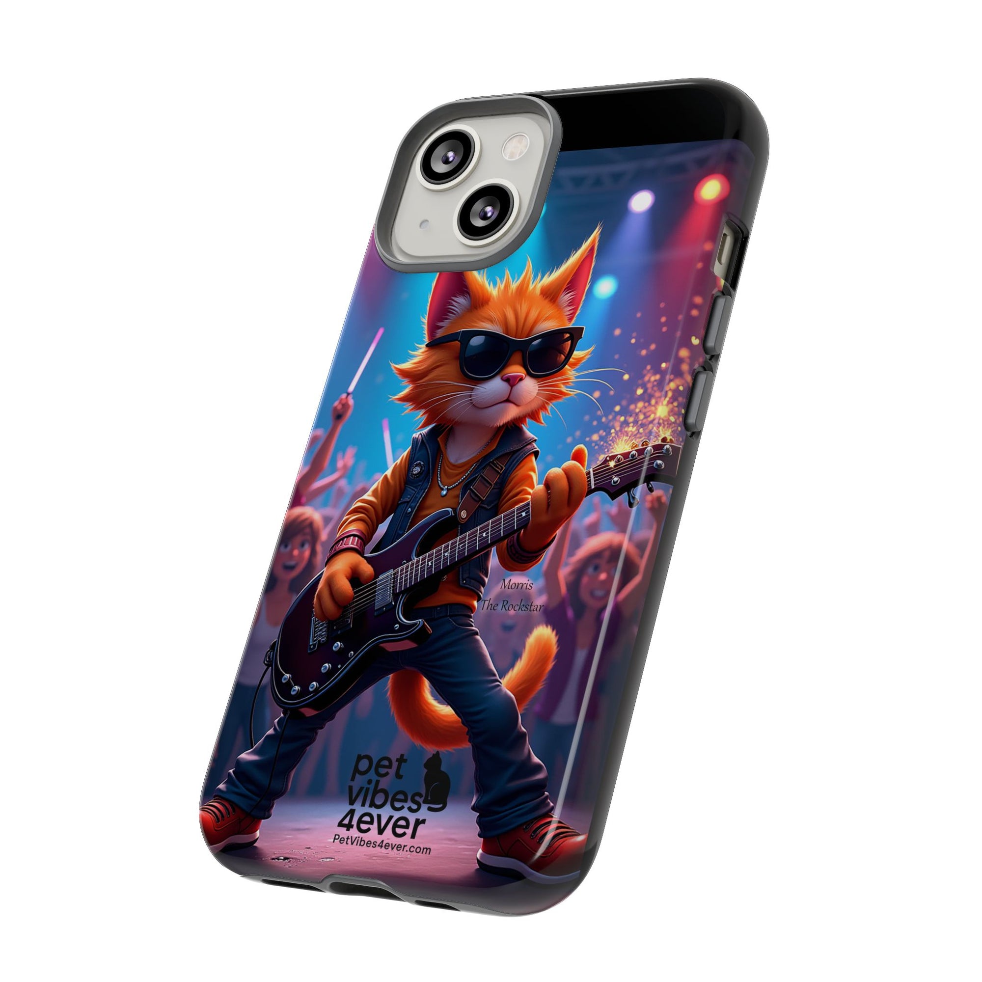 Rocking Cat Phone Case, Fun Cat Phone Cover, Cool Pet Vibes Gift, Music Lover Accessory, Unique Cat Phone Case