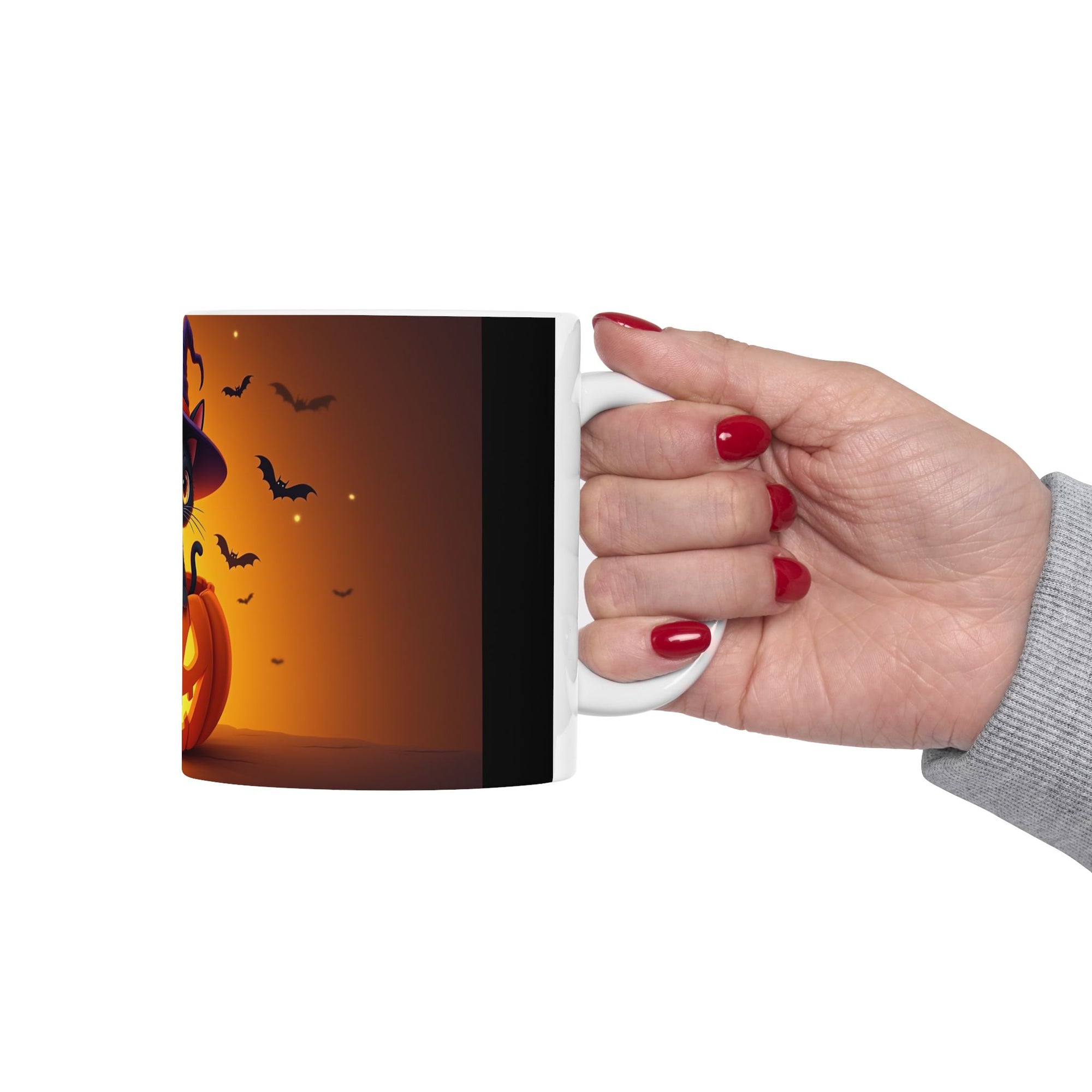 Halloween Cat Mug - Black Cat Pumpkin Coffee Cup, Trick-or-Treat Mug, Fall Home Decor, Spooky Gift, Cat Lover's Kitchen