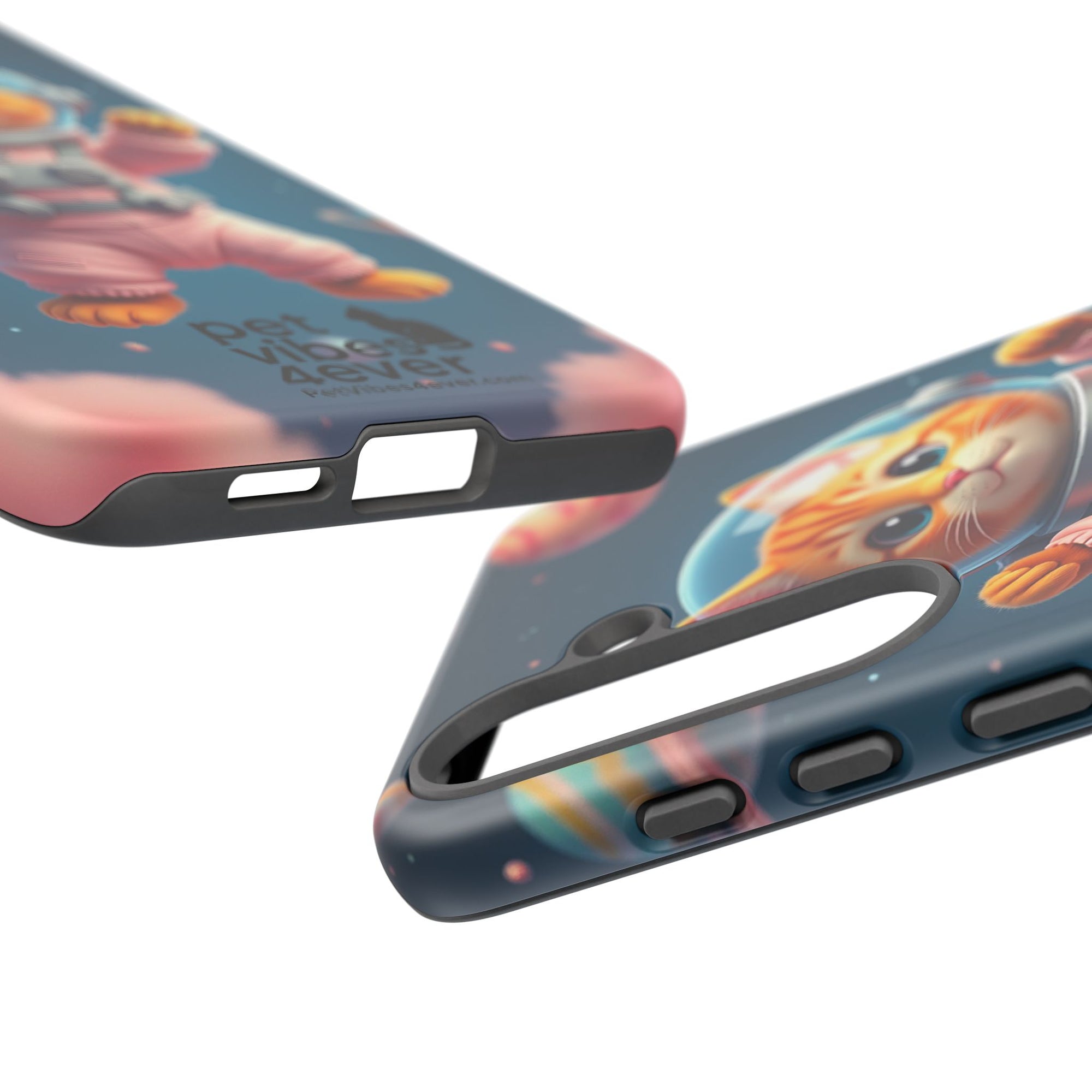 Cute Cat Phone Case, Astronaut Cat Case, Pet Lover Gift, Space Theme Accessories, Galaxy Cat Phone Cover