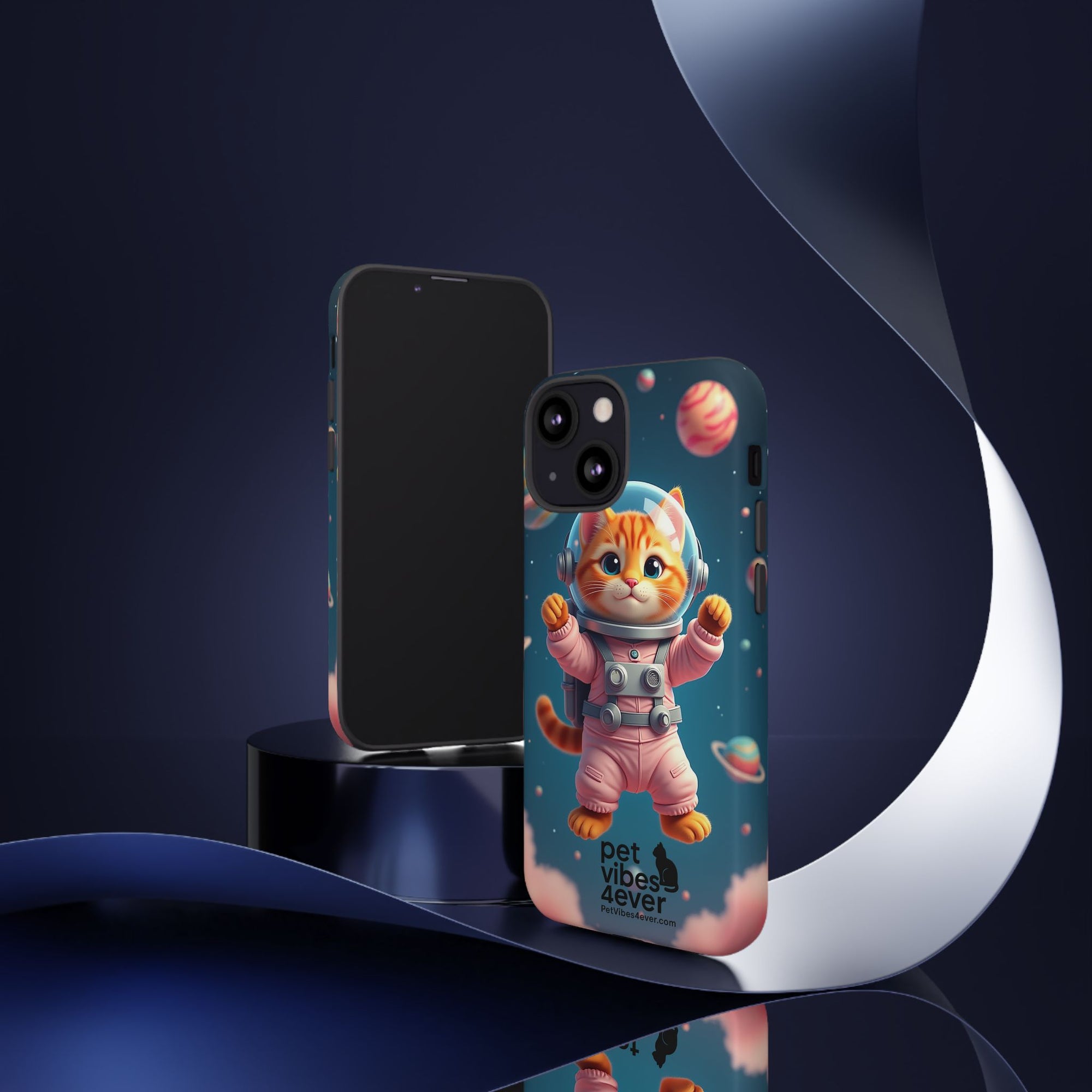 Cute Cat Phone Case, Cat Lovers Gift, Astrological Accessories, Fun Tech Gear, Space Theme Phone Cover