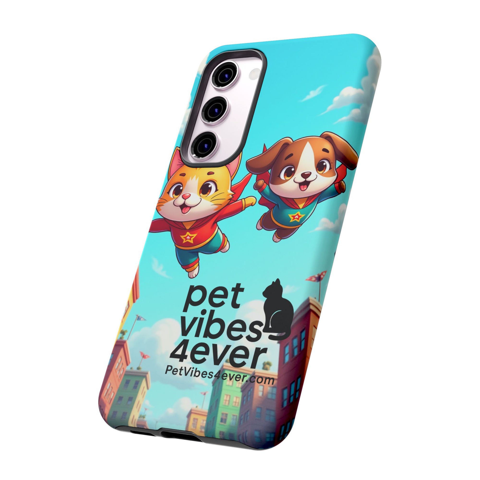 Pet Vibes Forever Tough Phone Cases, Cute Dog and Cat Design, Pet Lover Gift, Fun Phone Accessory, Animal Theme Decor