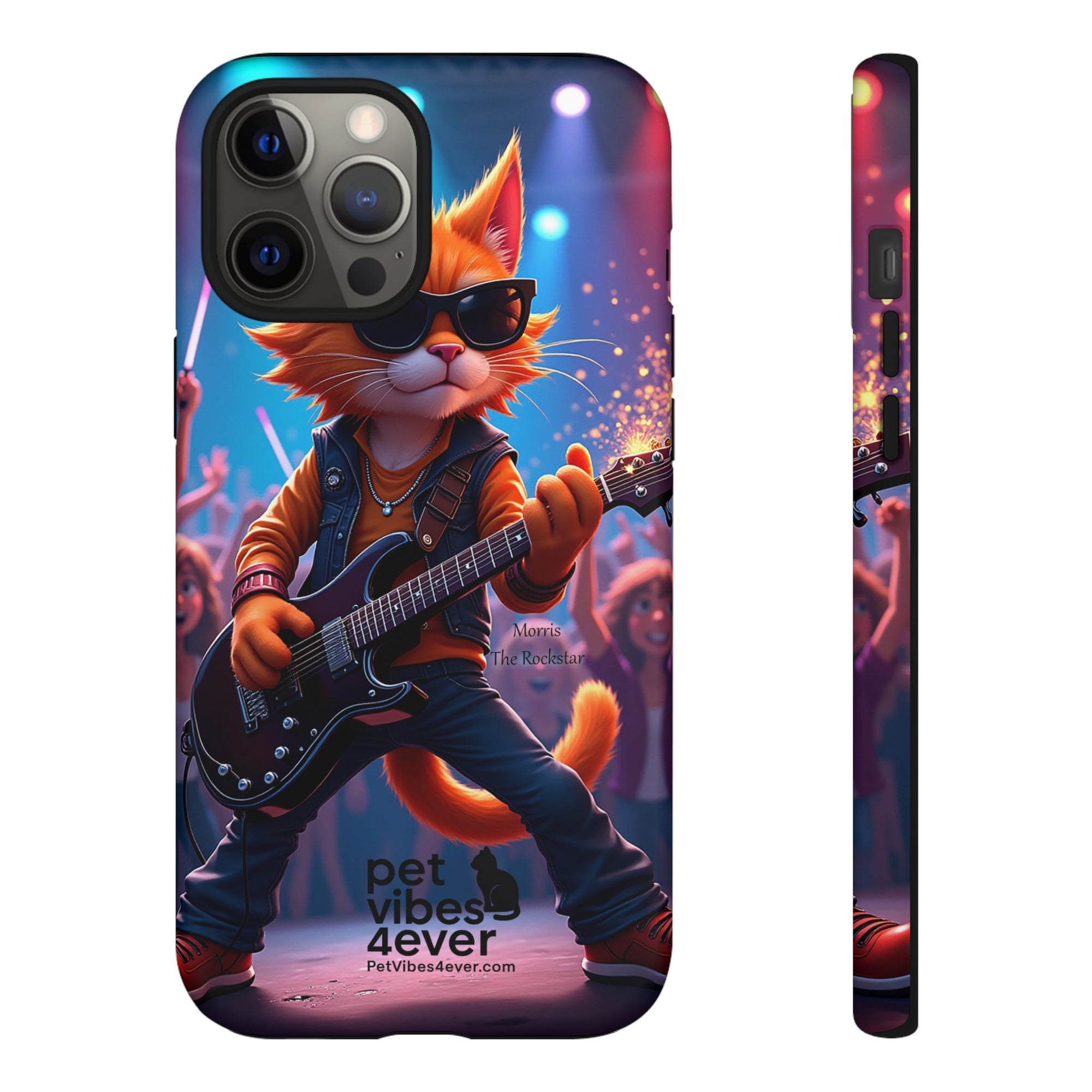 Rocking Cat Phone Case, Fun Cat Phone Cover, Cool Pet Vibes Gift, Music Lover Accessory, Unique Cat Phone Case
