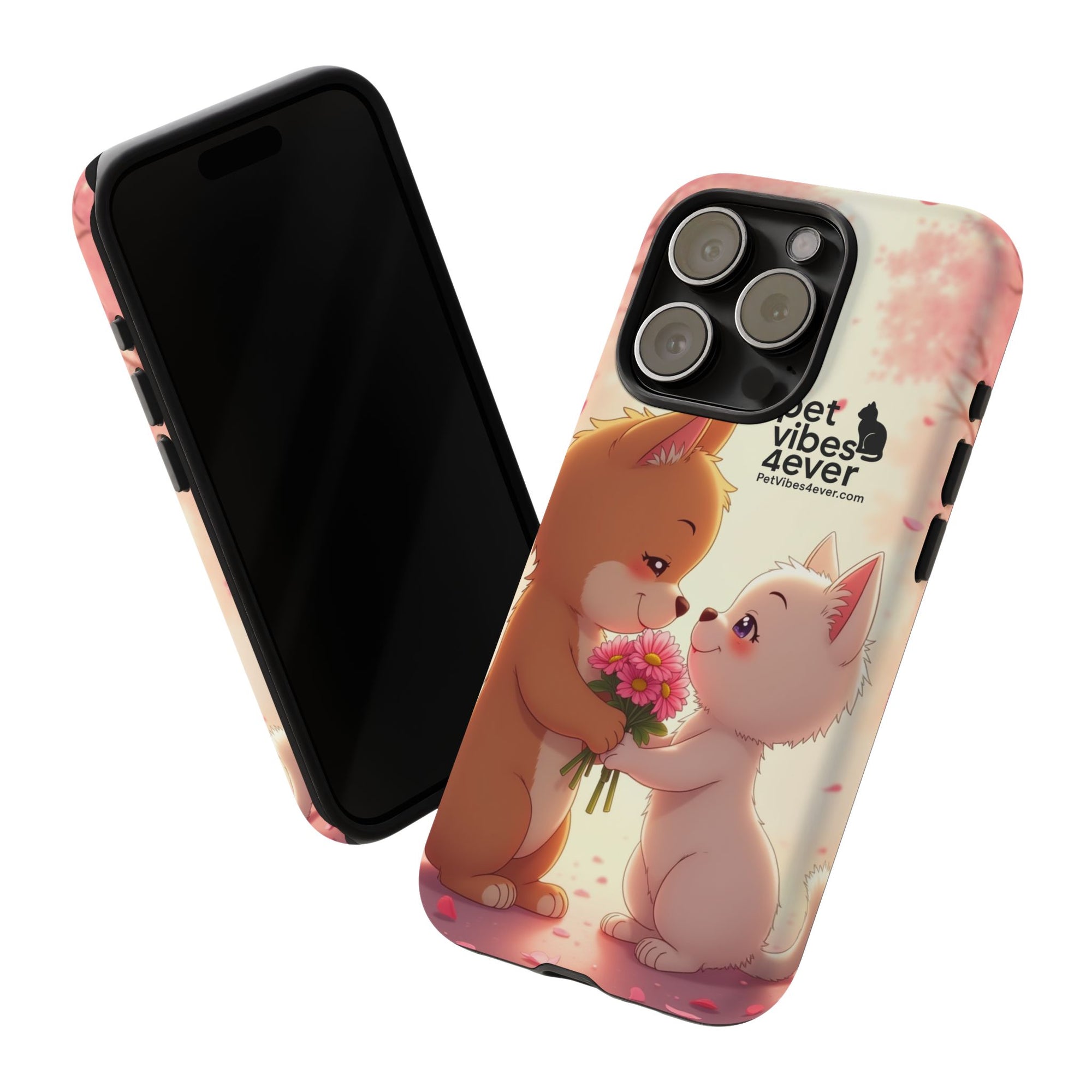 Cute Pet Phone Case, Animal Lovers Gift, Valentine’s Day Present, Custom Phone Cover, Happy Couple Design, Pet Vibes Forever