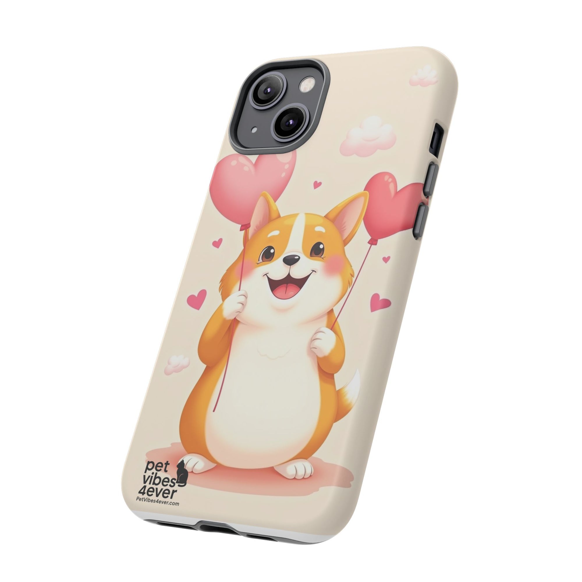 Corgi Love Phone Case, Cute Pet Gift, Animal Lover Accessory, Custom Phone Cover, Valentine's Day Gift