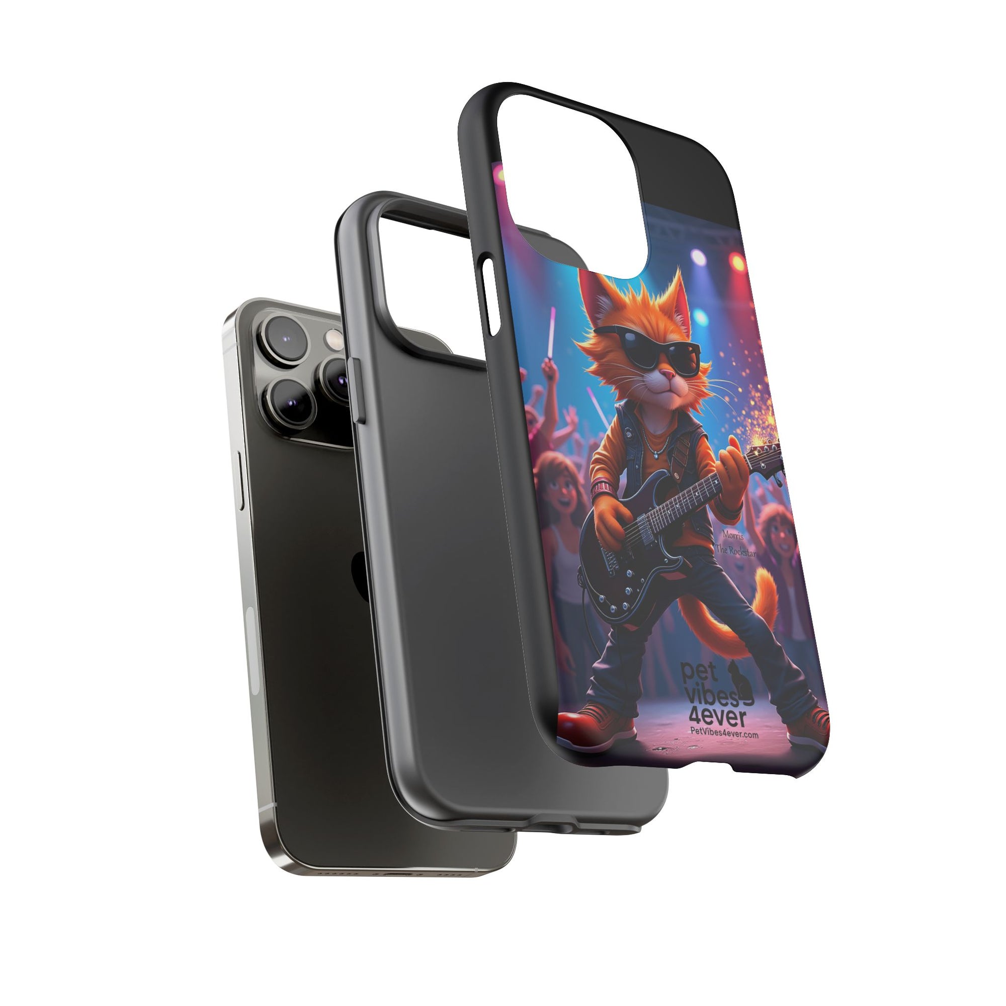Rocking Cat Phone Case, Fun Cat Phone Cover, Cool Pet Vibes Gift, Music Lover Accessory, Unique Cat Phone Case