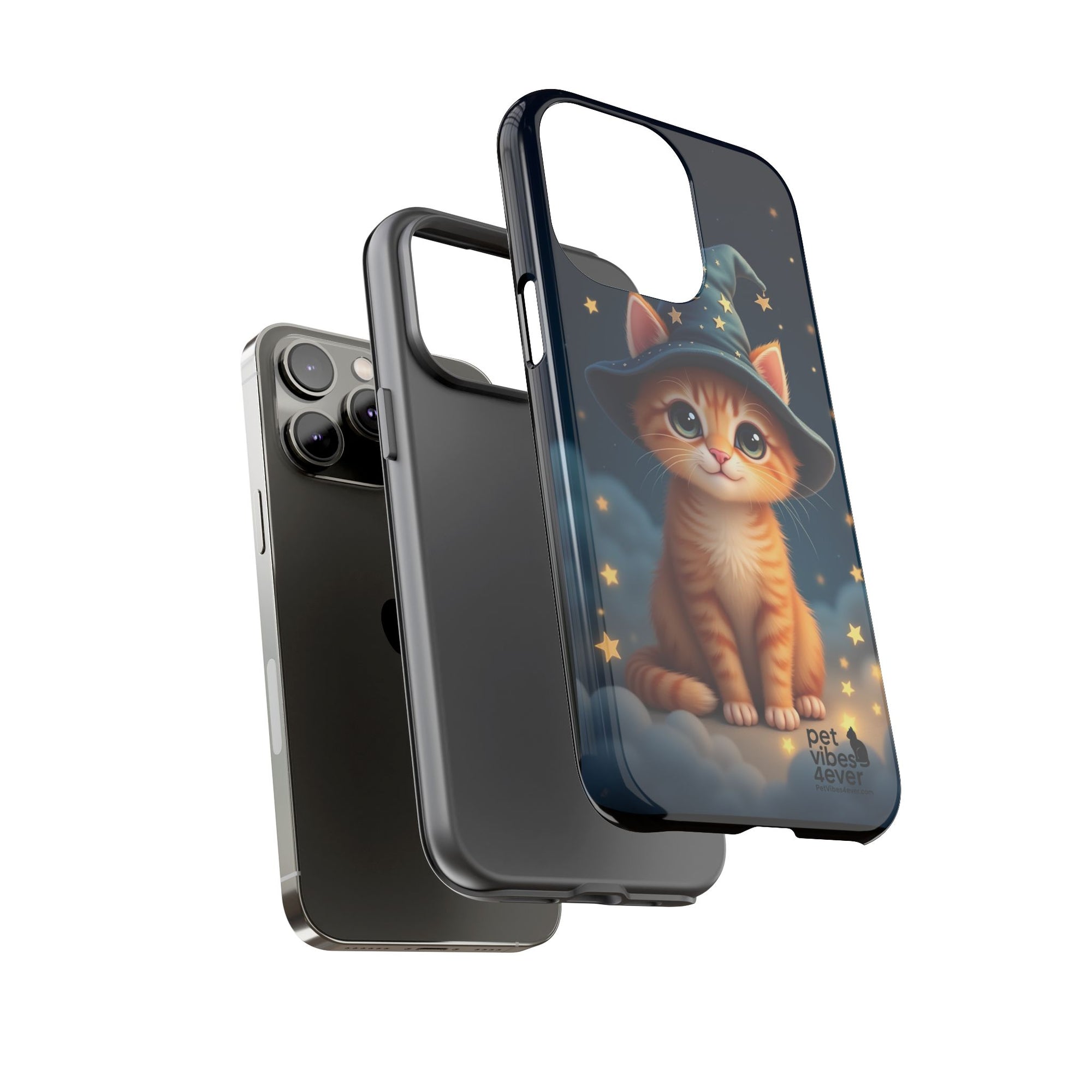 Cat-Themed Phone Case, Cute Cat Case, Pet Lover Gift, Kawaii Phone Accessory, Celestial Cat Design, Stylish Gadget Protector