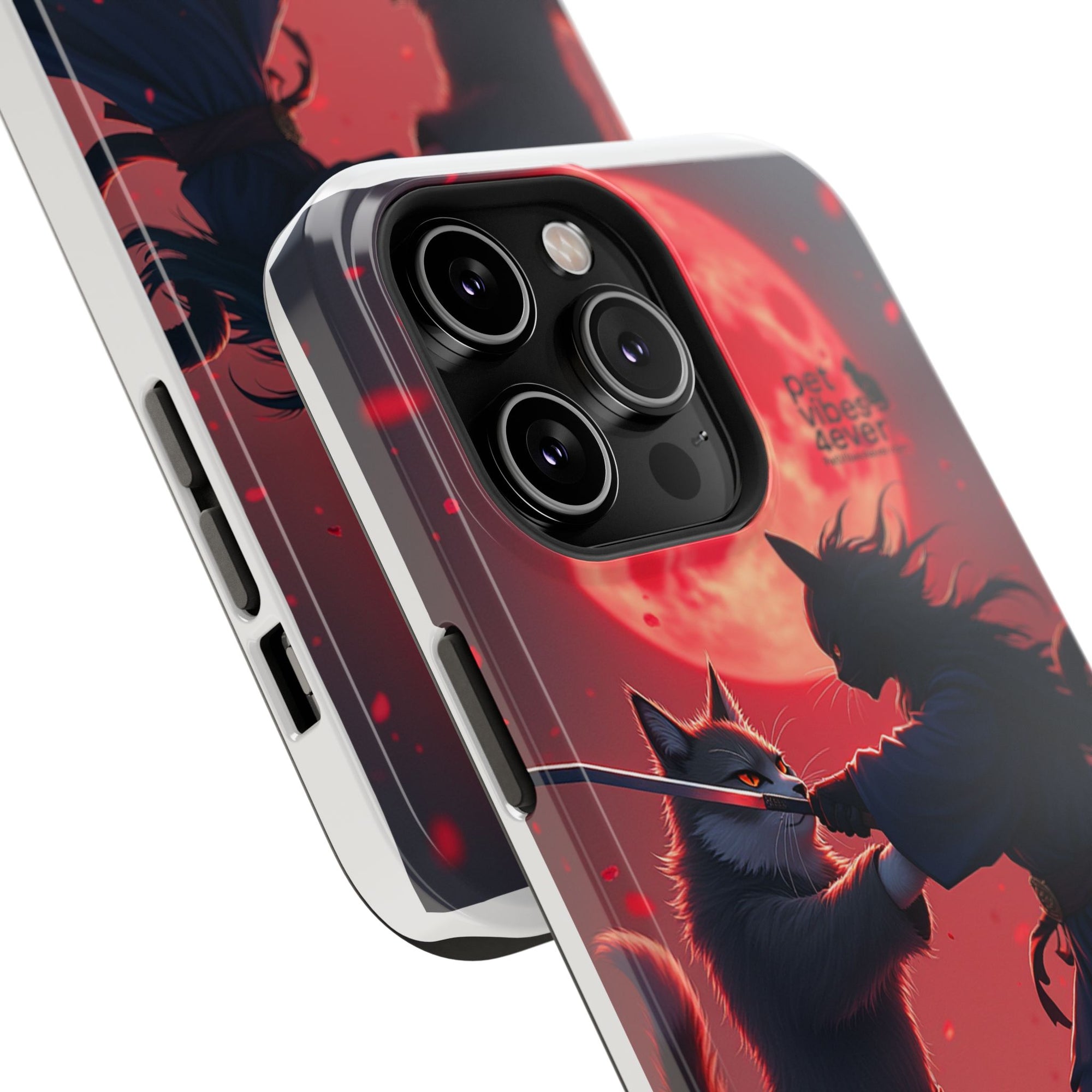 Samurai Cat Phone Case – Impact-Resistant, Pet Lovers, Cool Tech Accessories, Anime Aesthetic, Unique Gifts