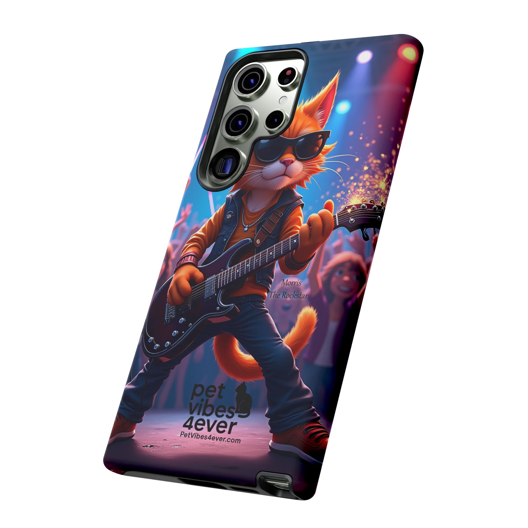 Guitar Cat Phone Case | Fun Pet Vibes | Unique Gift for Cat Lovers, Music Fans, Pet Owners, Birthday, Holidays, Personal Use